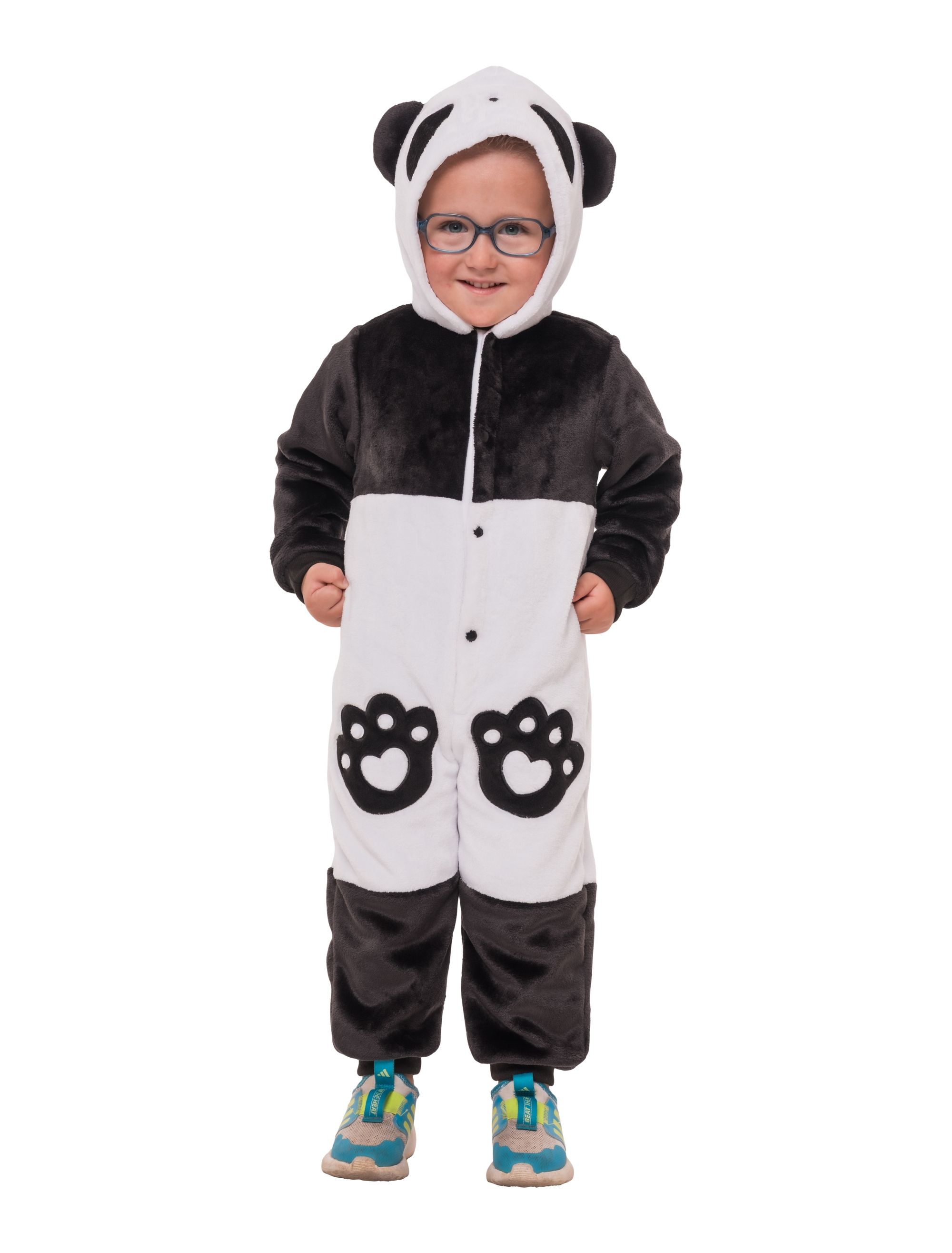 Overall Plüsch Panda Kinder schwarz/weiß 98/104