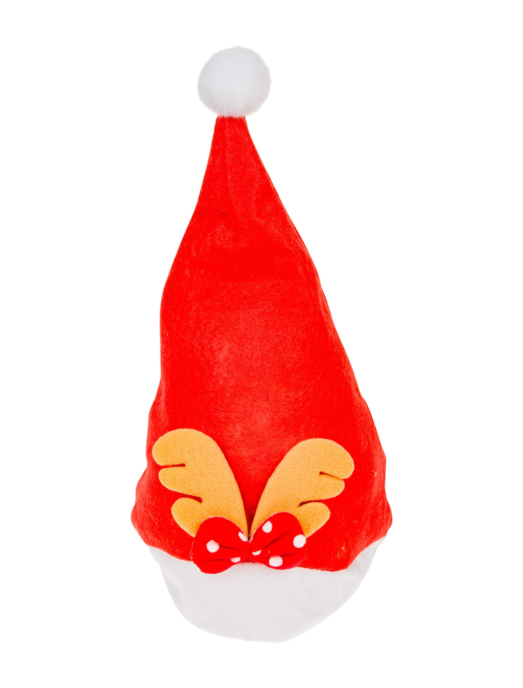 Mütze Weihnachtsmann mit Geweih rot