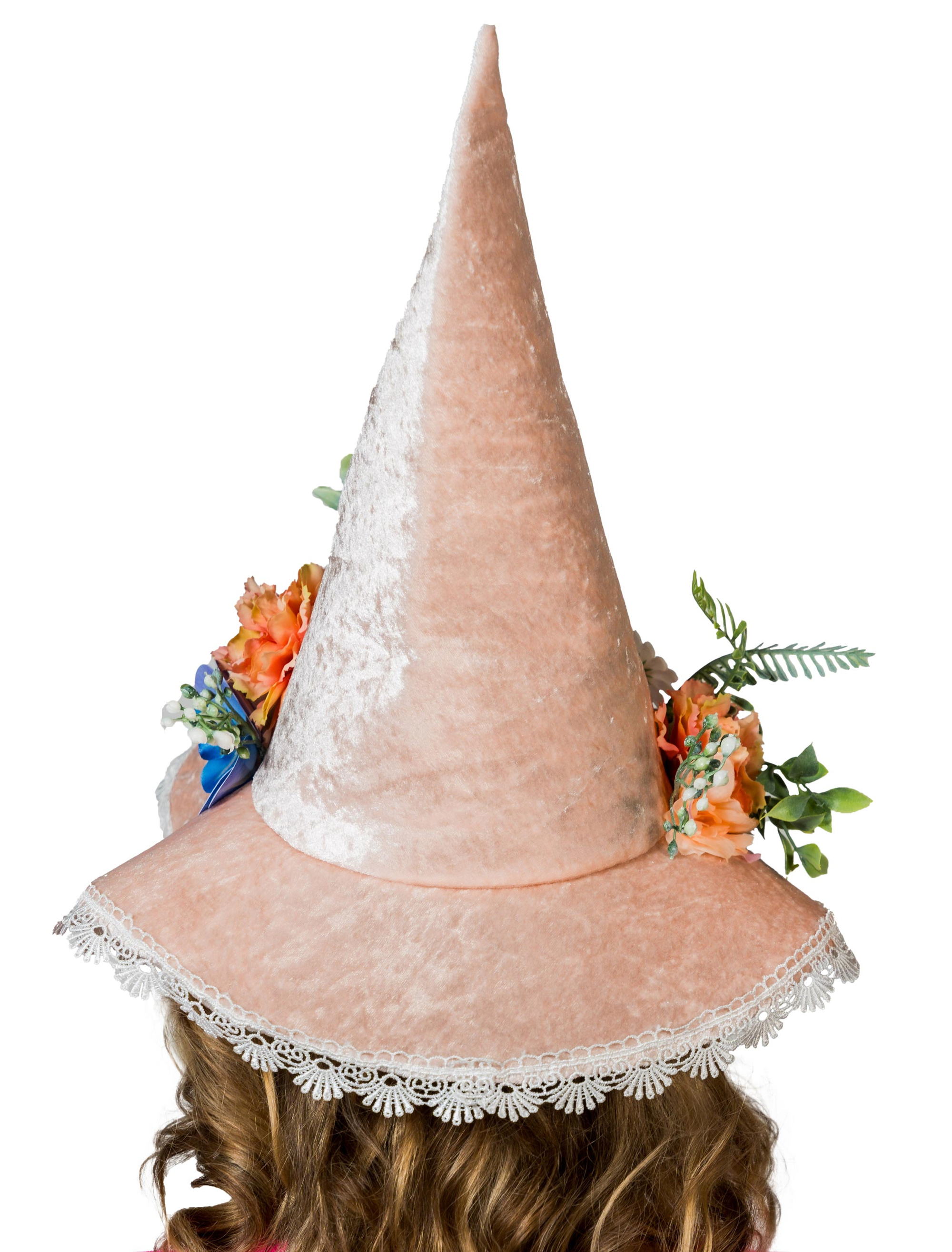 Hut Fee mit Spitze rosa 59