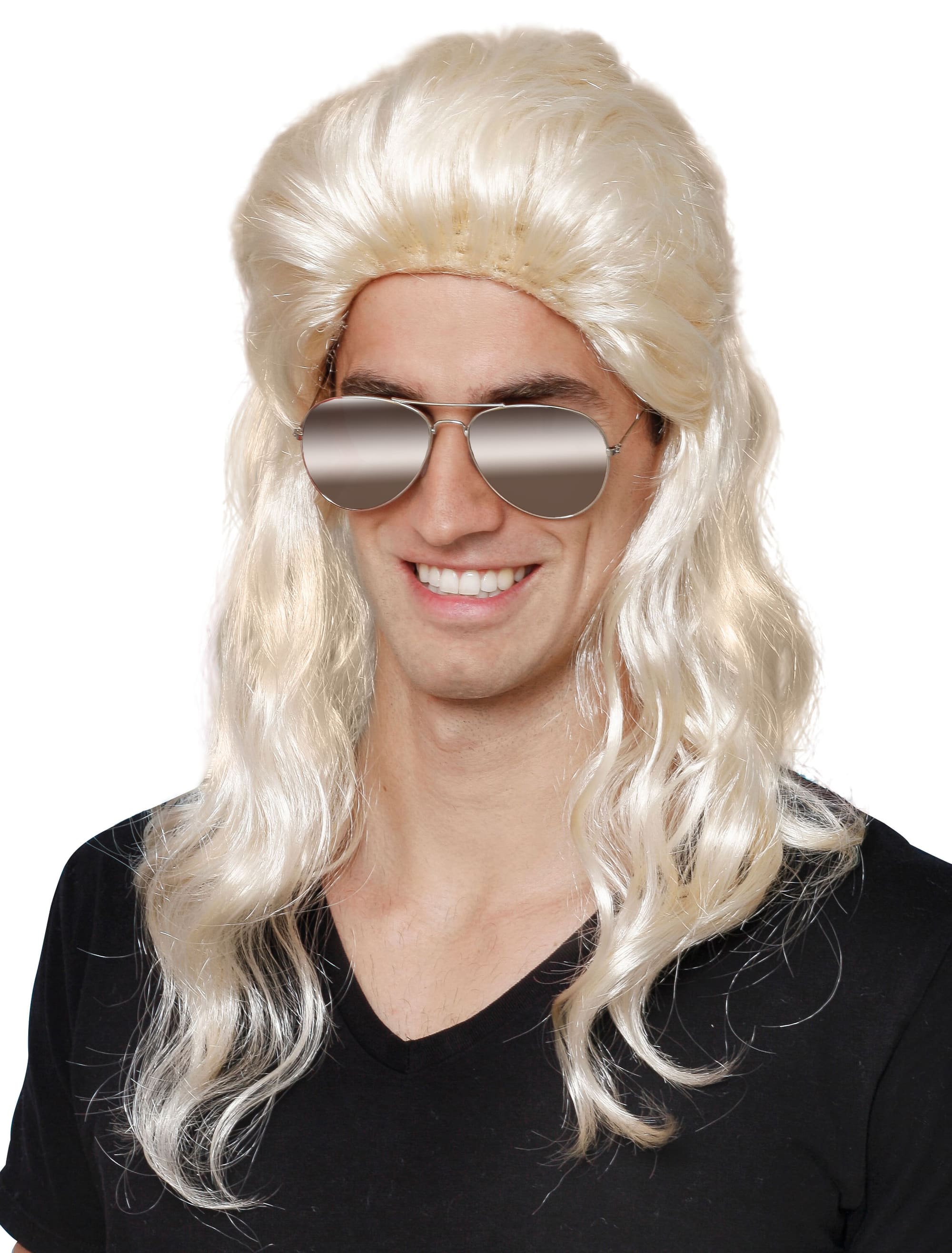 Perücke Vokuhila lang blond one size