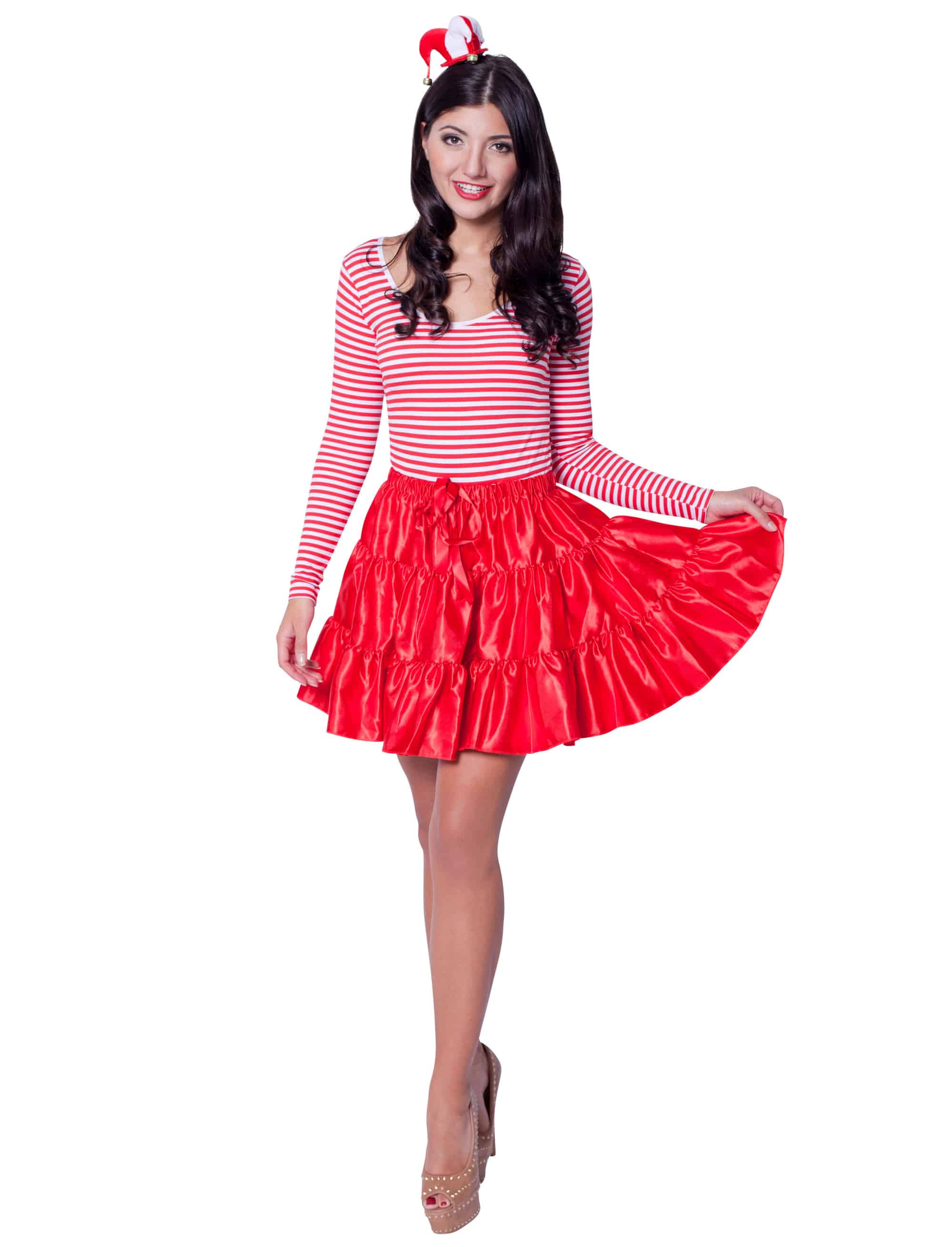 Rüschenrock Damen rot one size