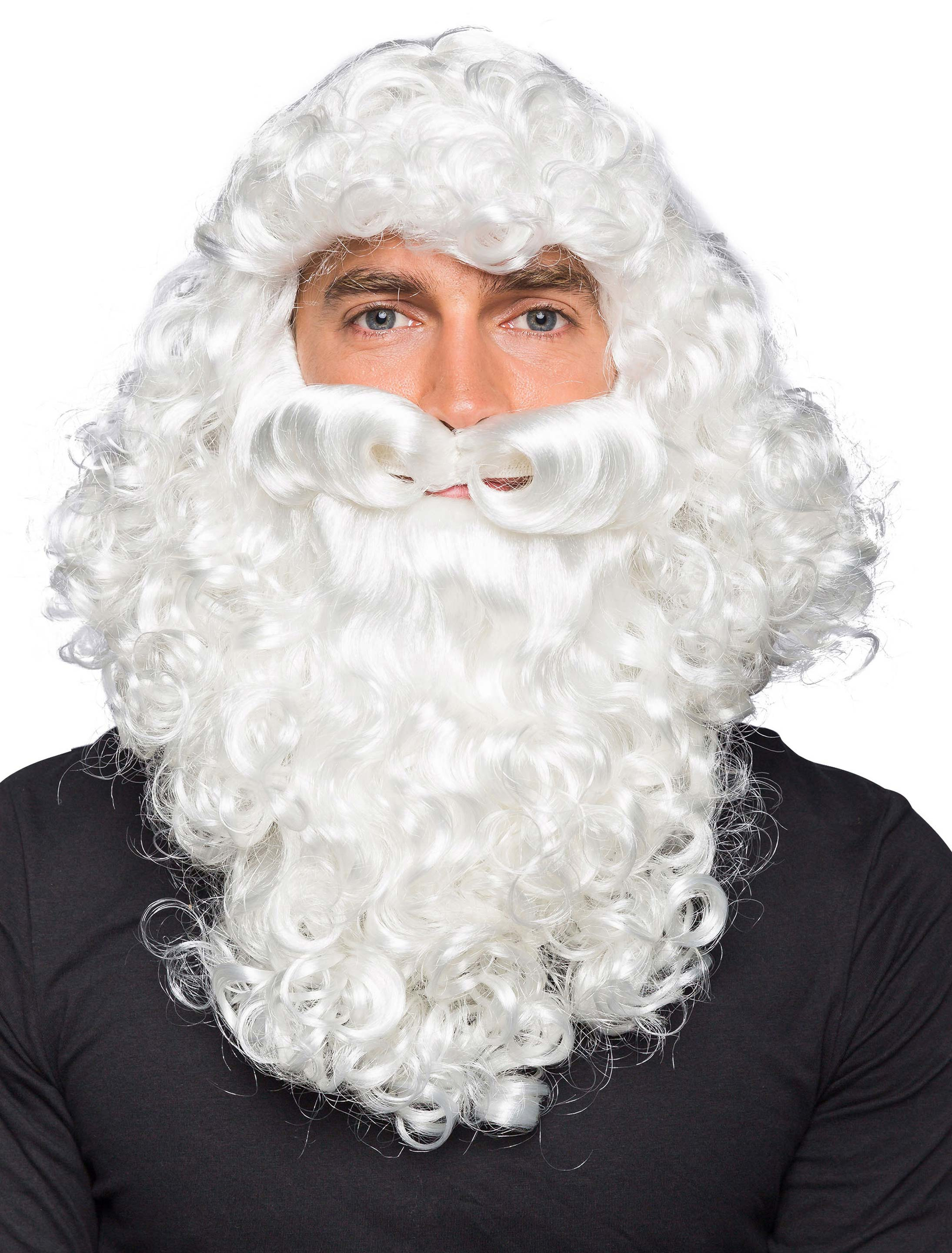 Perücke Weihnachtsmann mit Bart weiß one size