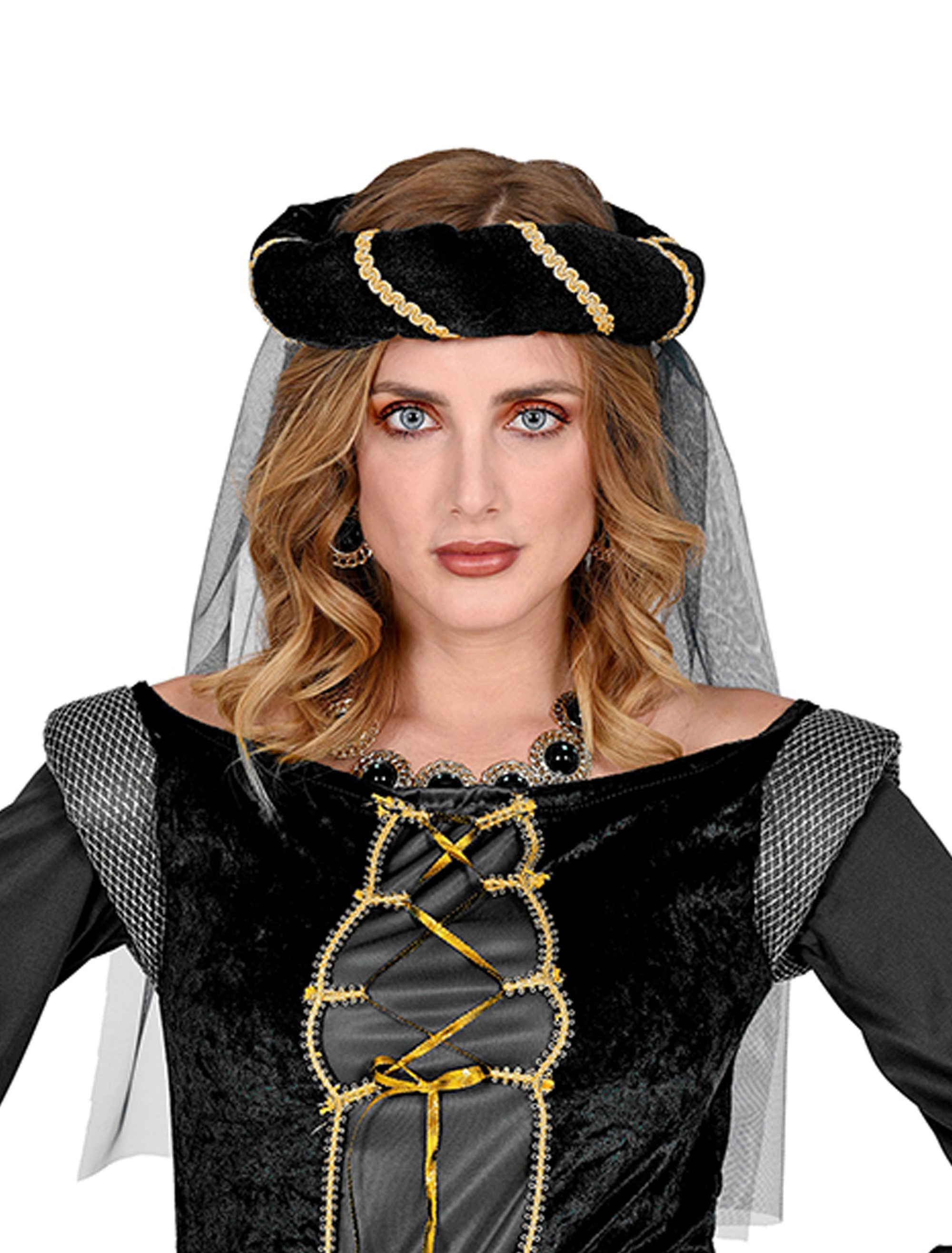 Haarkranz mit Schleier schwarz