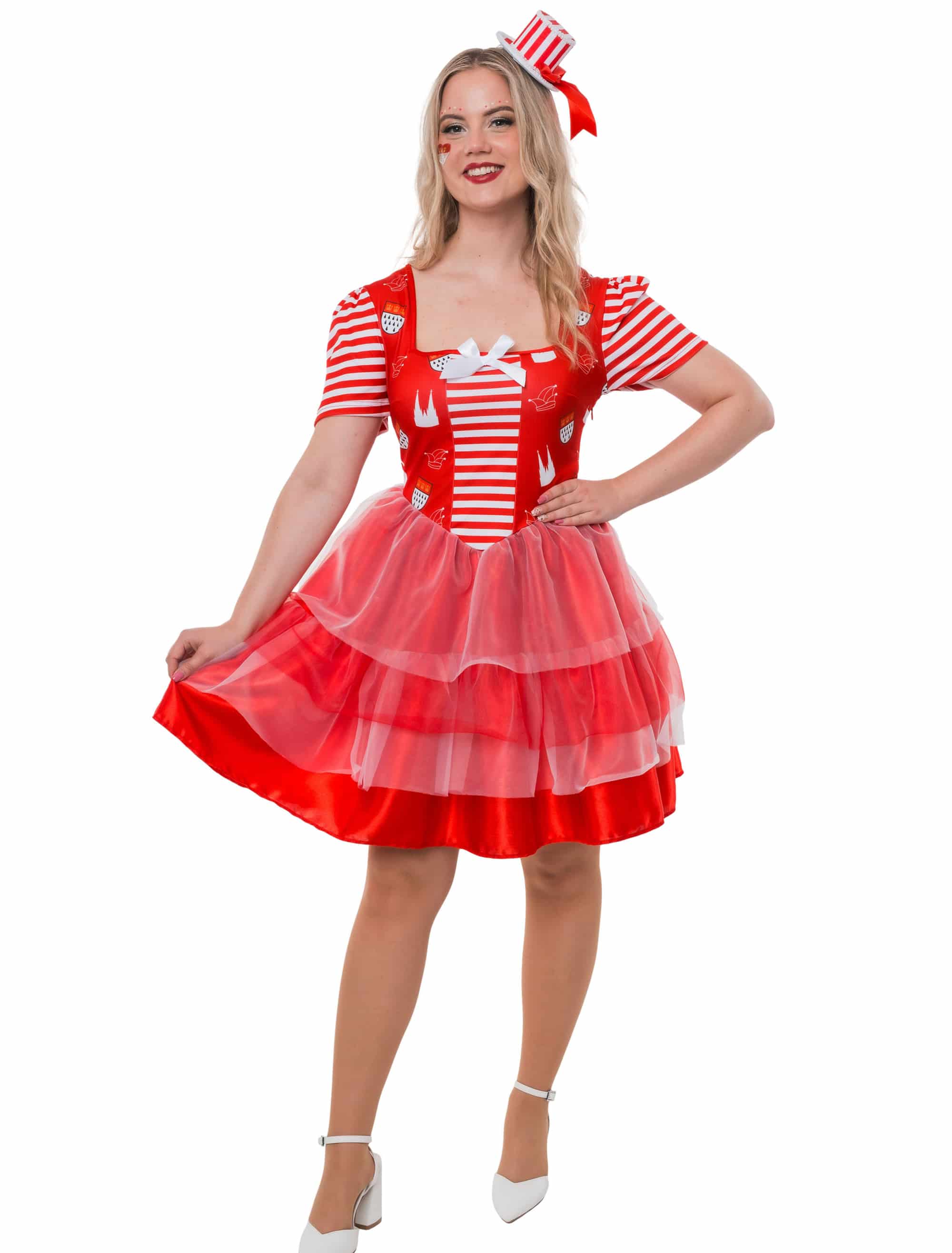 Kleid Kölle Damen rot/weiß 2XL/3XL