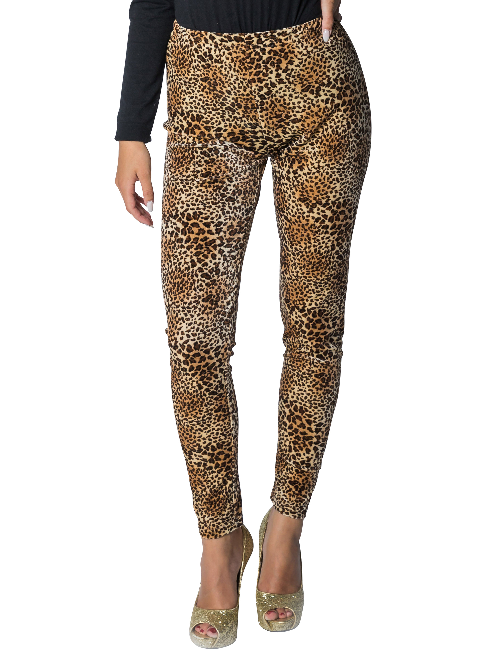 Leggings Leopard schwarz/braun XS