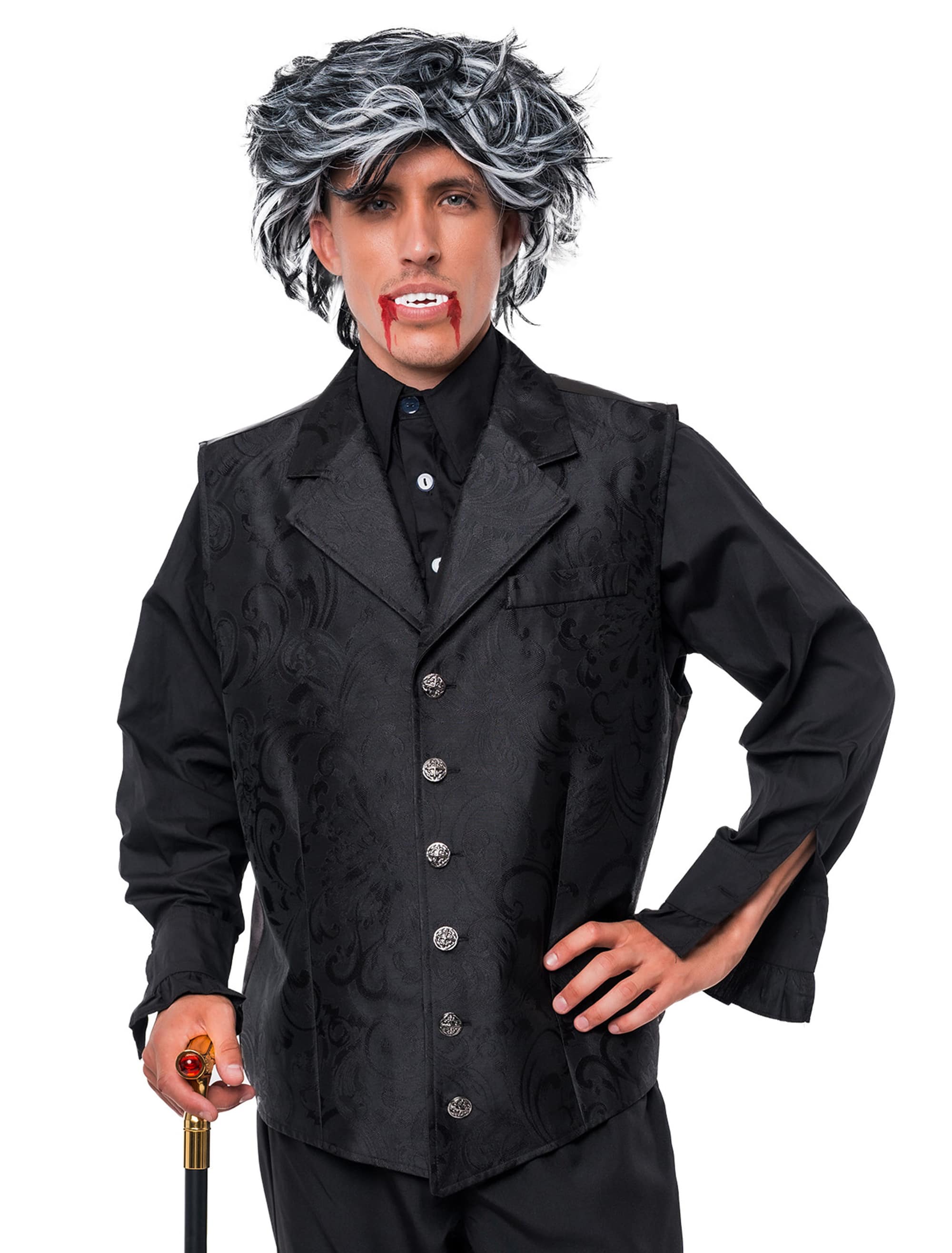 Weste Gothic Herren schwarz 4XL/5XL