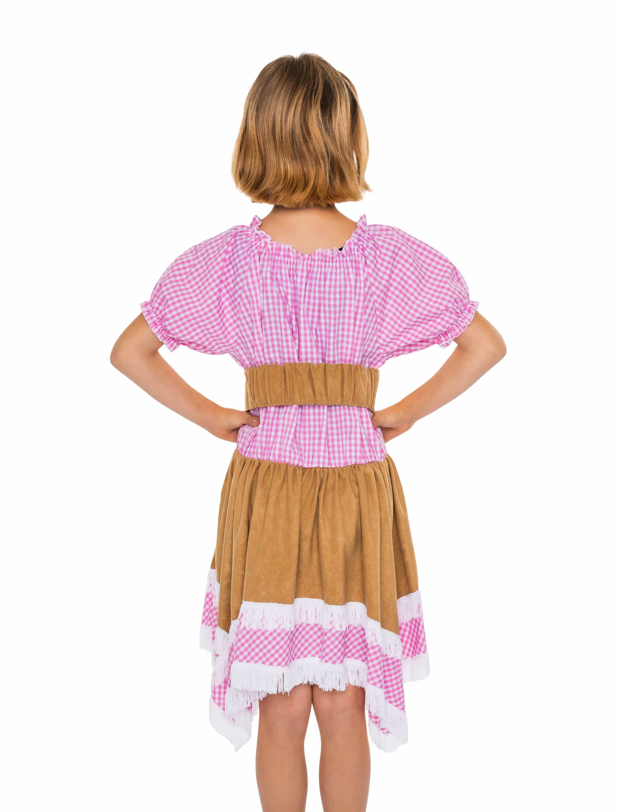 Kleid Cowgirl Kinder pink/weiß 128