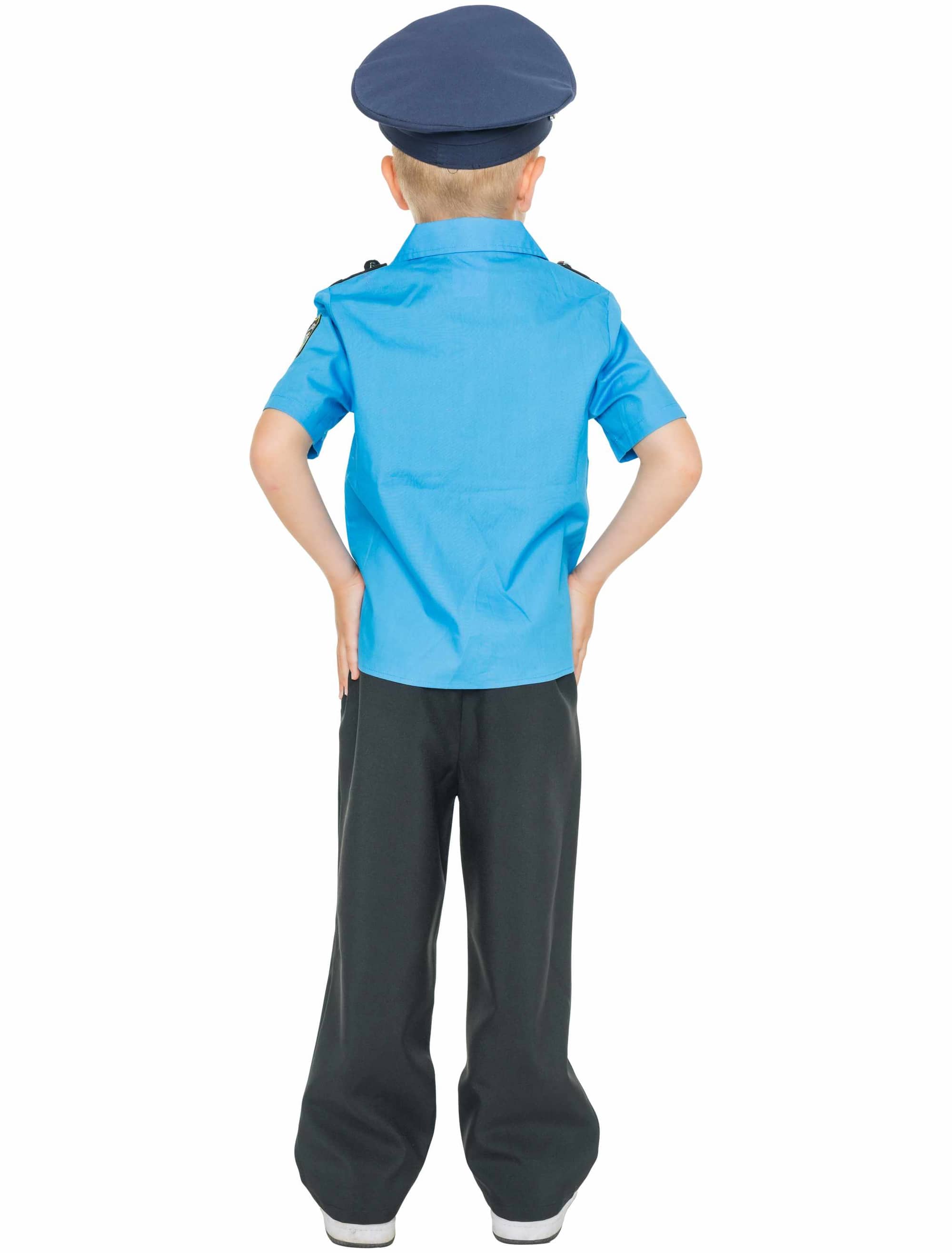 Kostüm Cop 2-teilig Kinder blau/schwarz 116