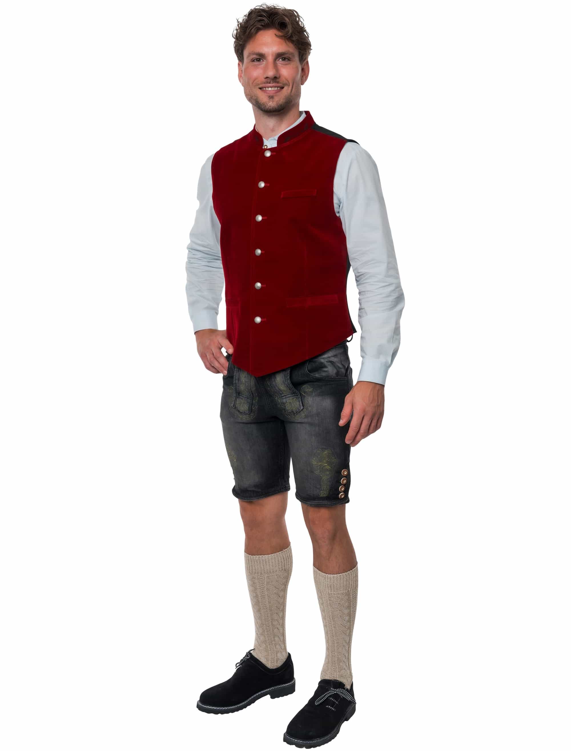 Trachtenweste Basti Samt Herren rot S