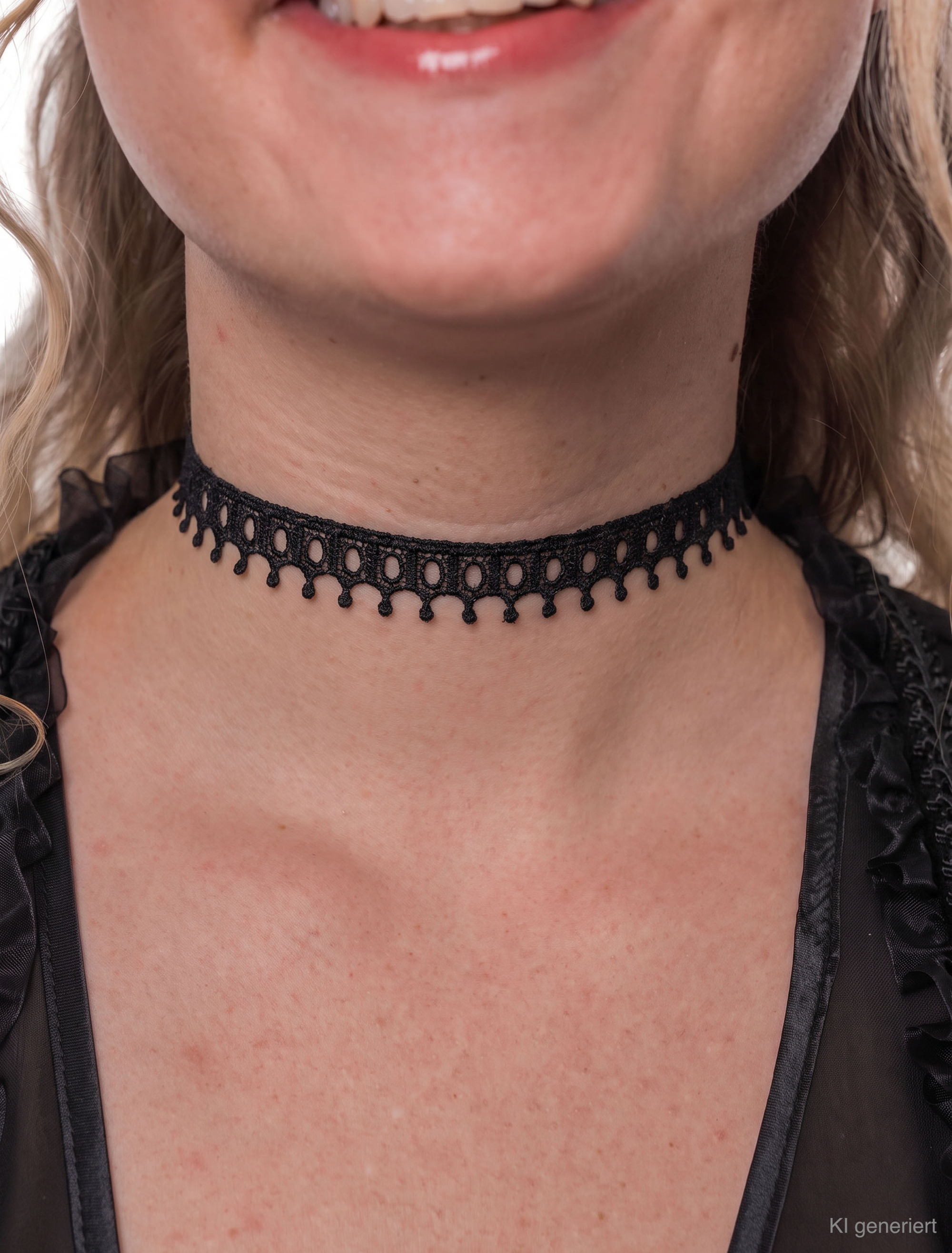 Halsband Spitze schwarz