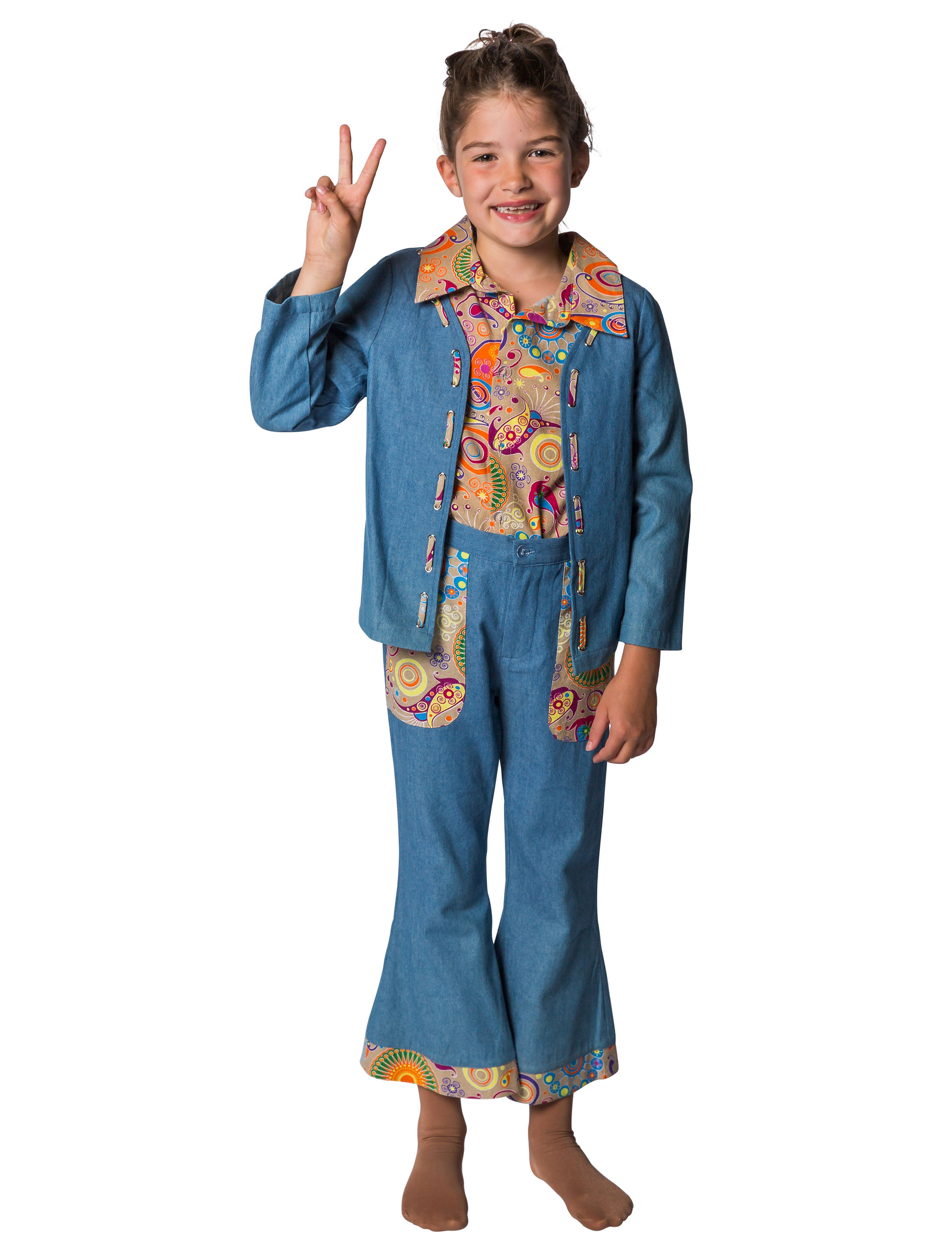 Schlaghose Flower Power Kinder Jungen mehrfarbig 152