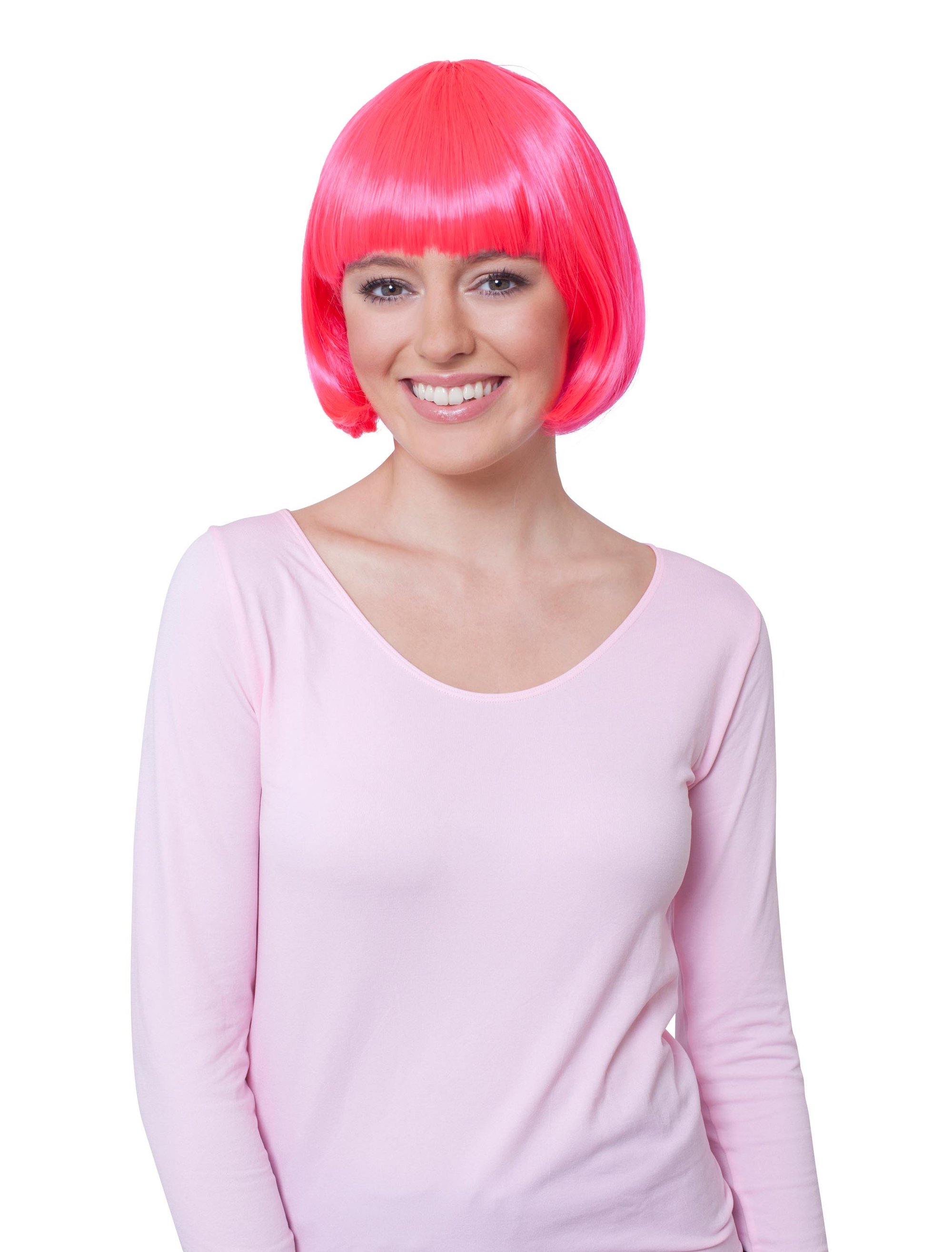 Perücke Pagenkopf pink one size