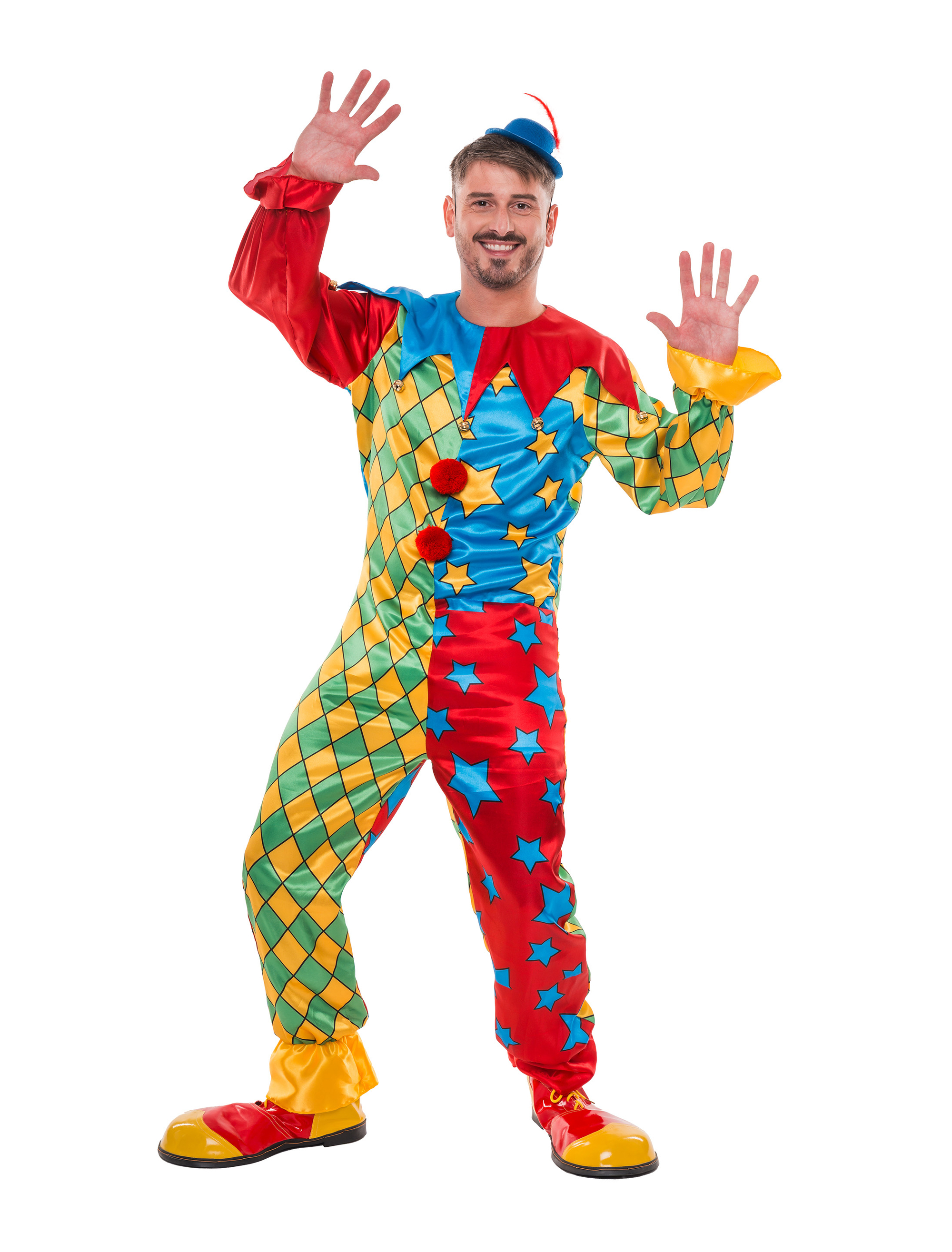 Overall Harlekin mit Glöckchen bunt S/M