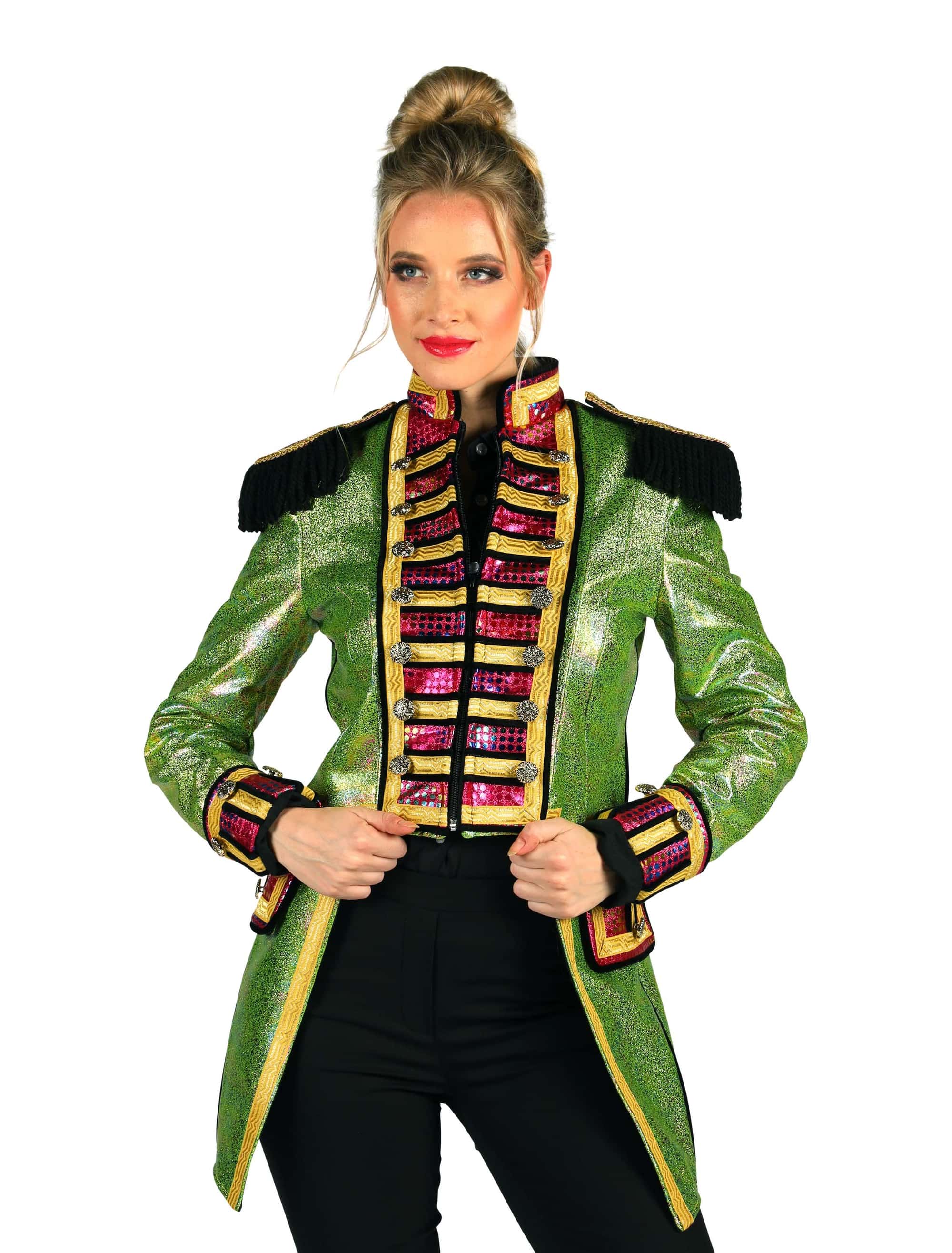 Jacke Zirkusdirektorin metallic Damen grün L