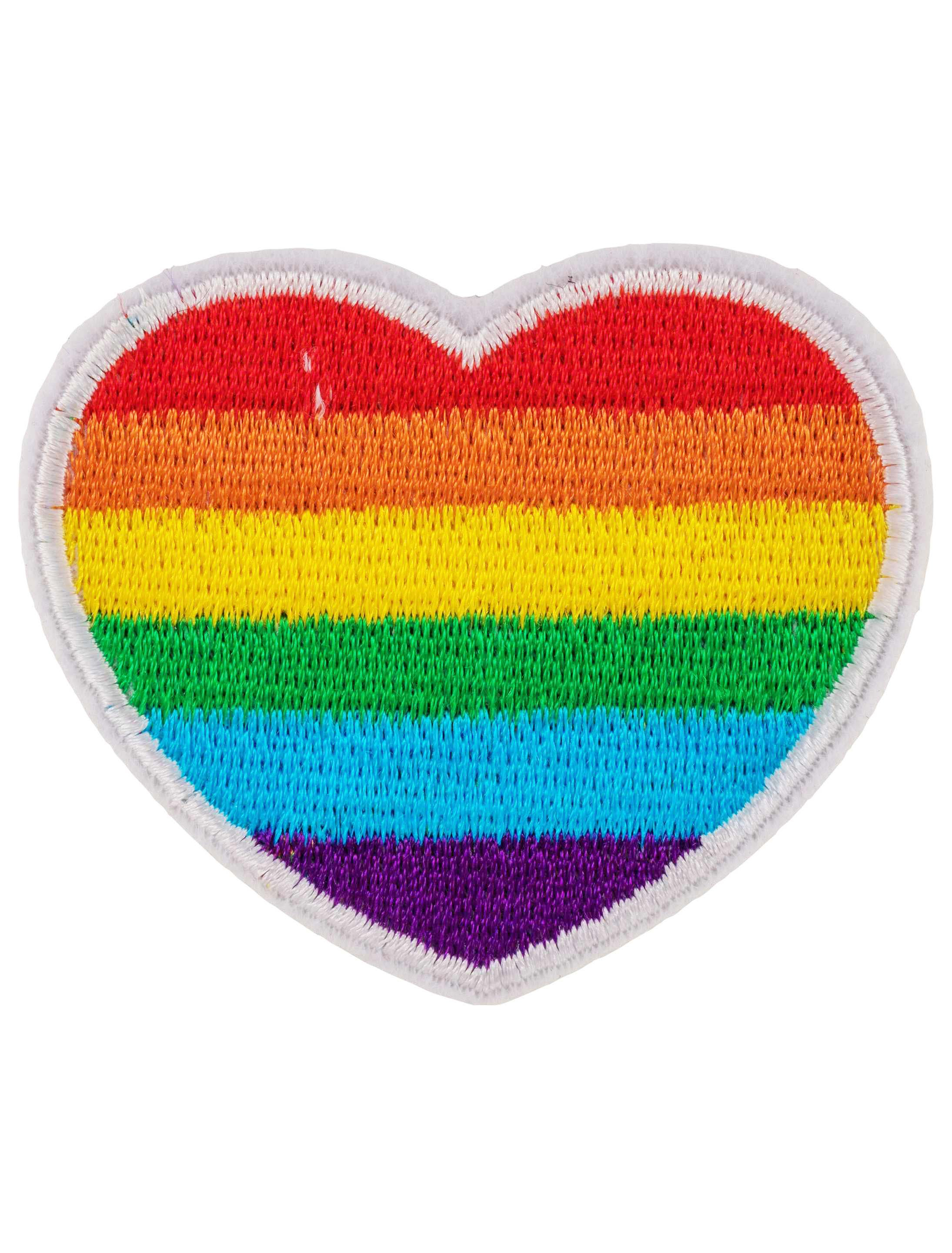 Aufnäher Herz 6,5 x 5,5cm rainbow