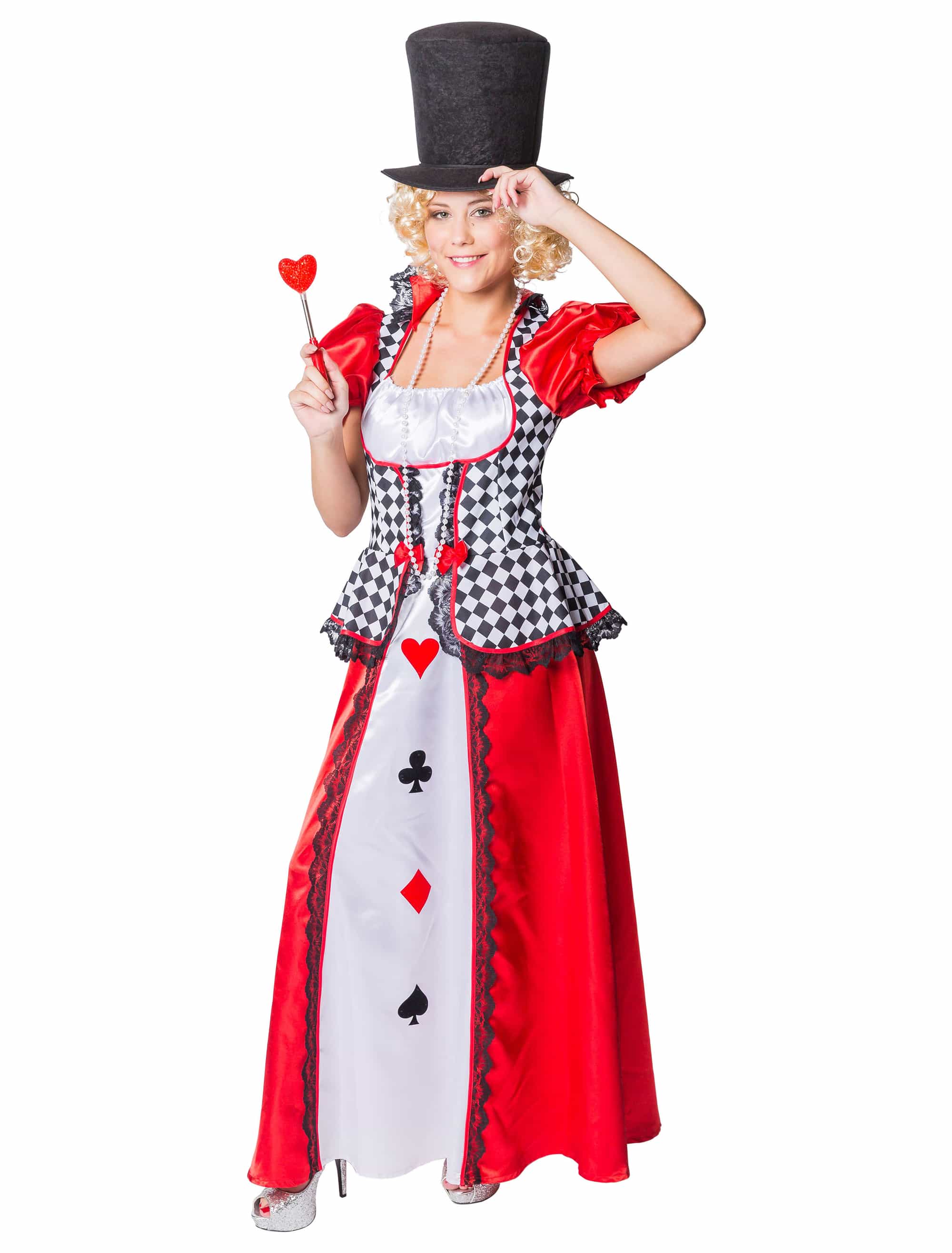 Kleid Kartenspielerin lang Damen bunt S