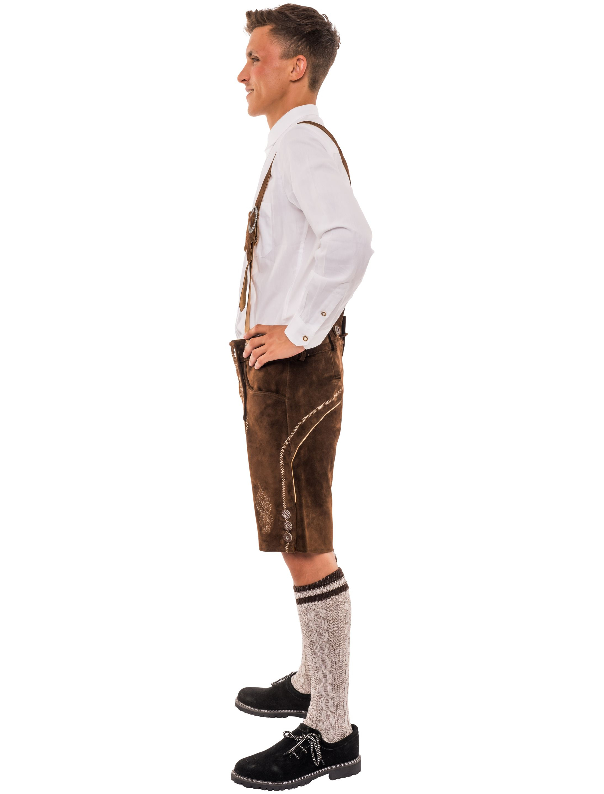 Lederhose Seppl kurz Herren dunkelbraun XL