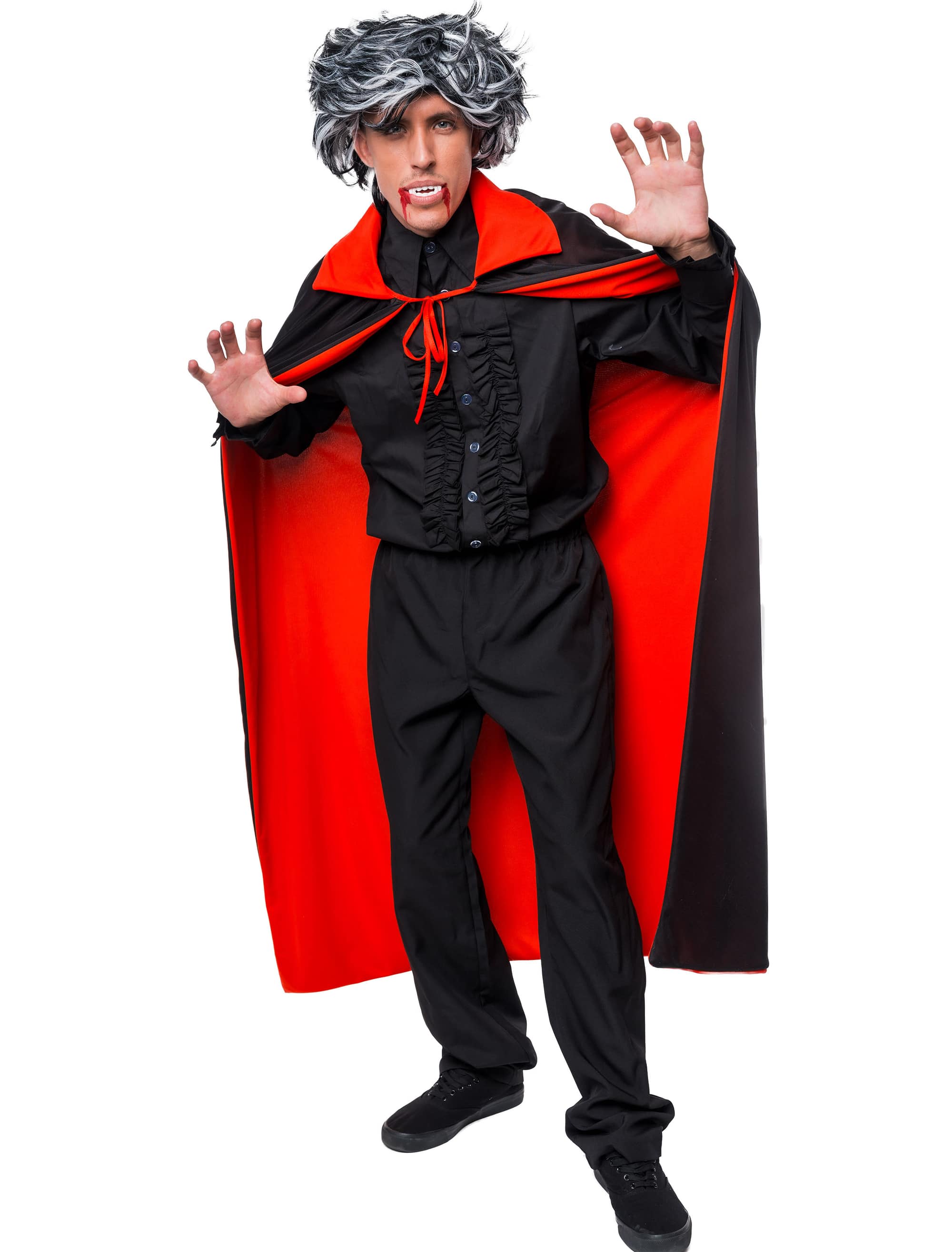 Umhang Vampir Herren schwarz/rot one size