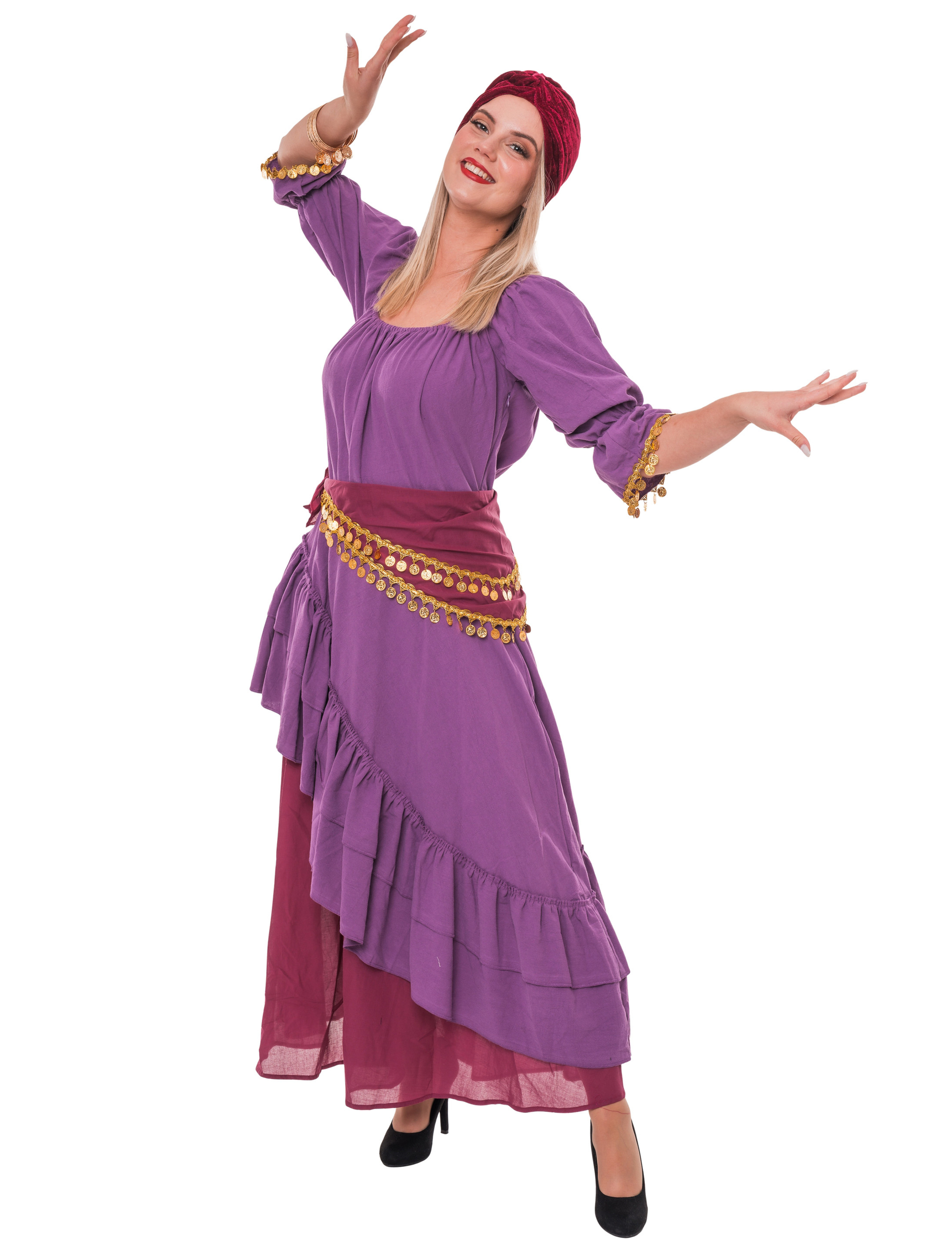 Kleid Wahrsagerin 2-tlg. lila 2XL/3XL