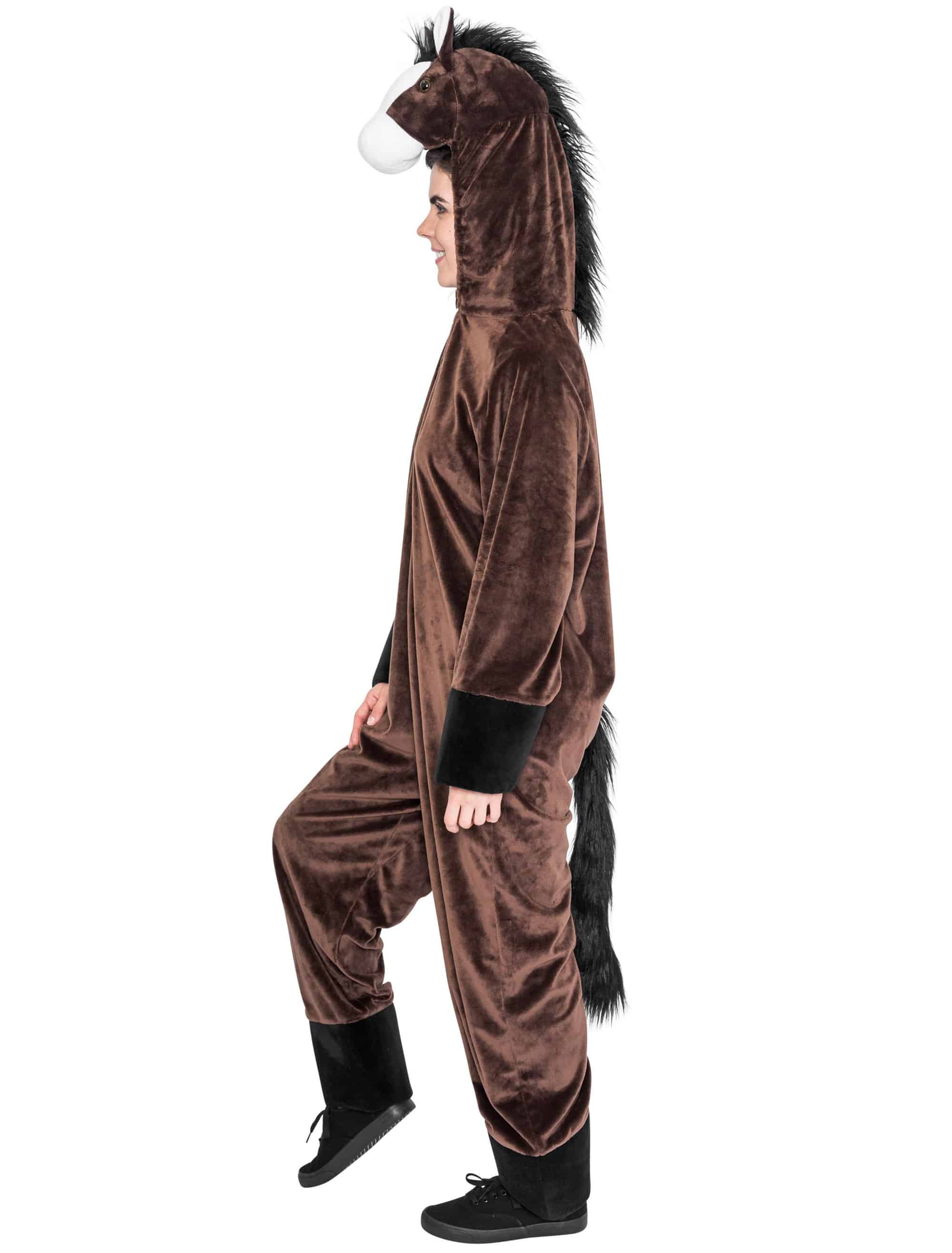 Overall Pferd Plüsch Damen dunkelbraun 40-42