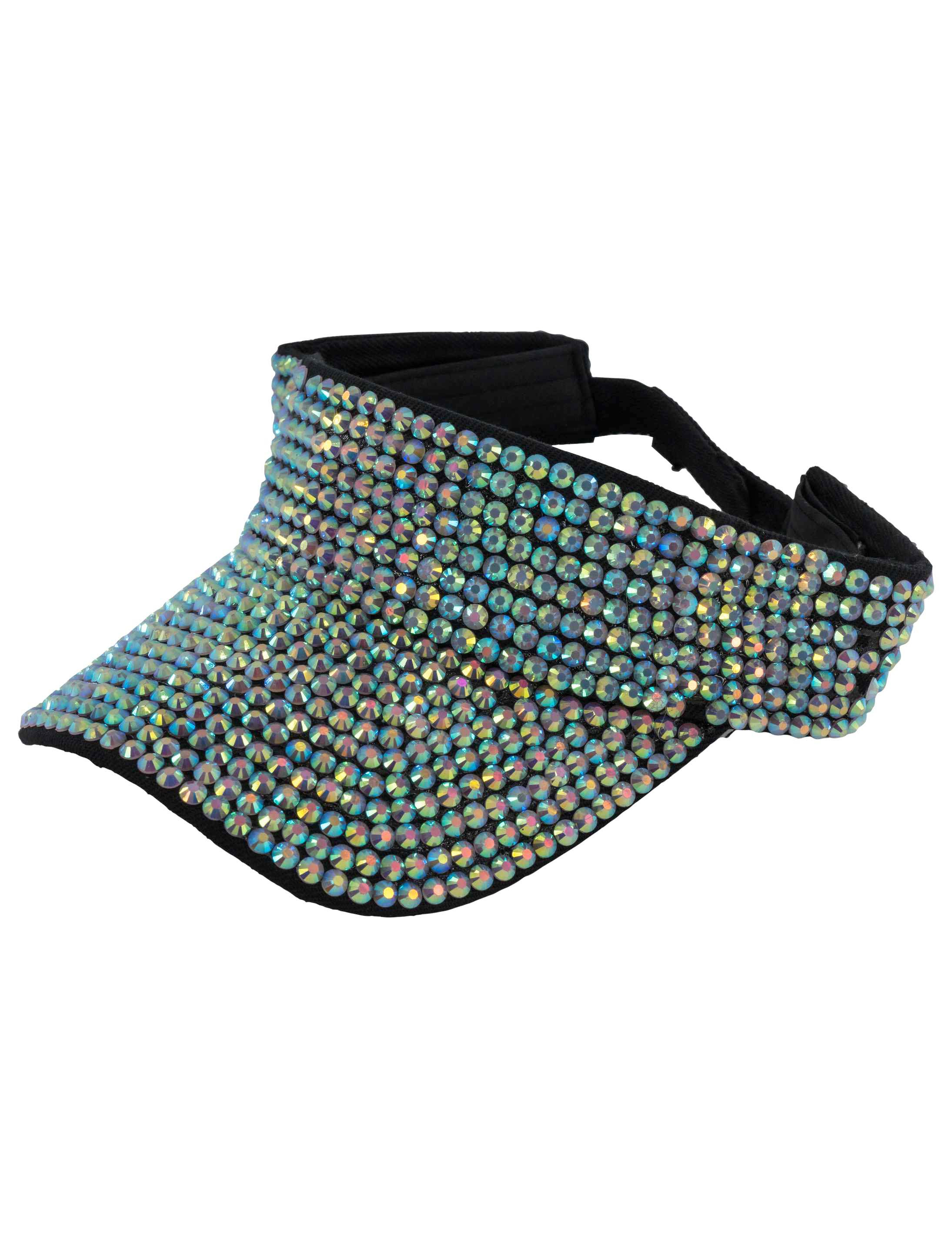 Sonnencap Strasssteine silber/schwarz one size