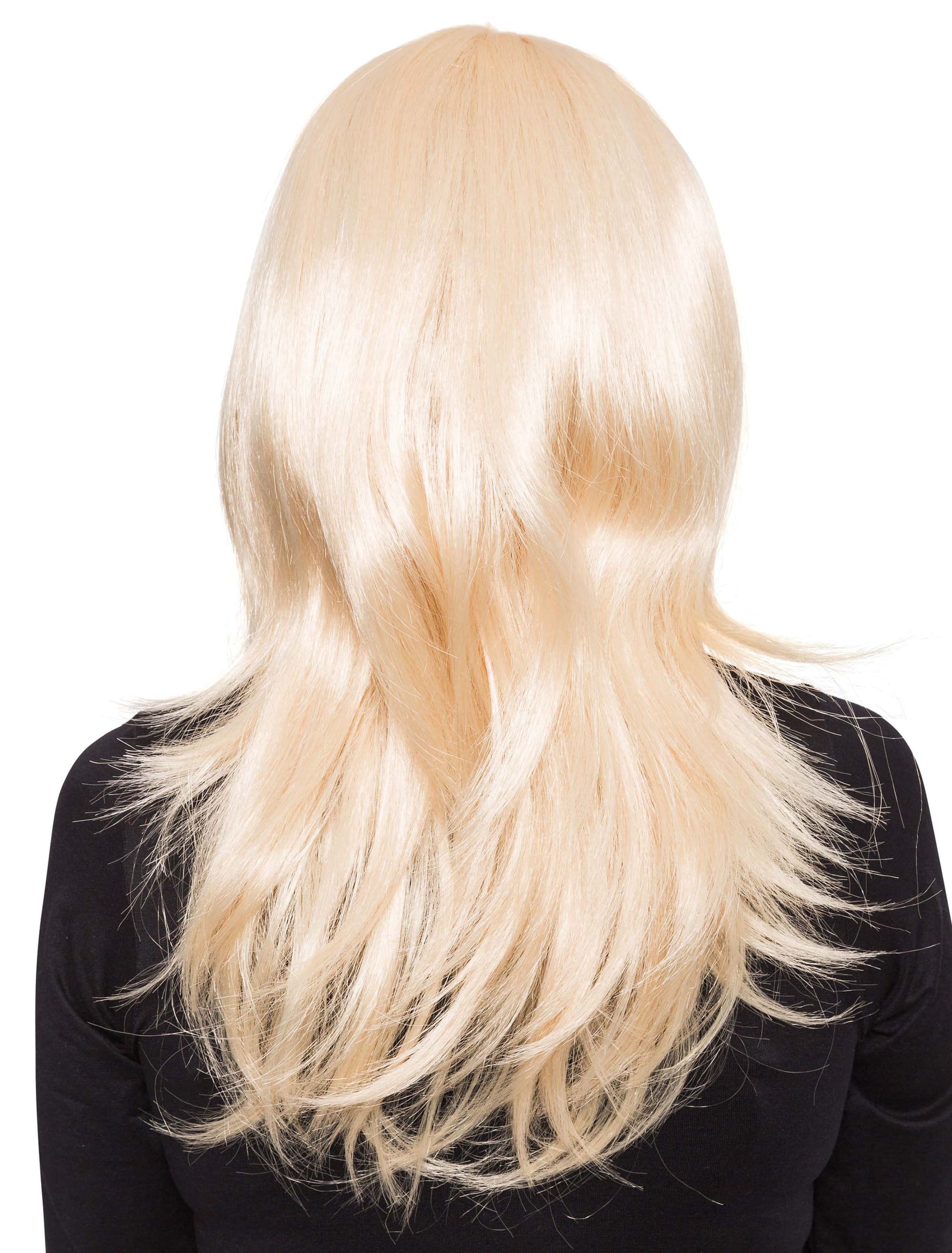 Perücke wellig mit Pony blond one size