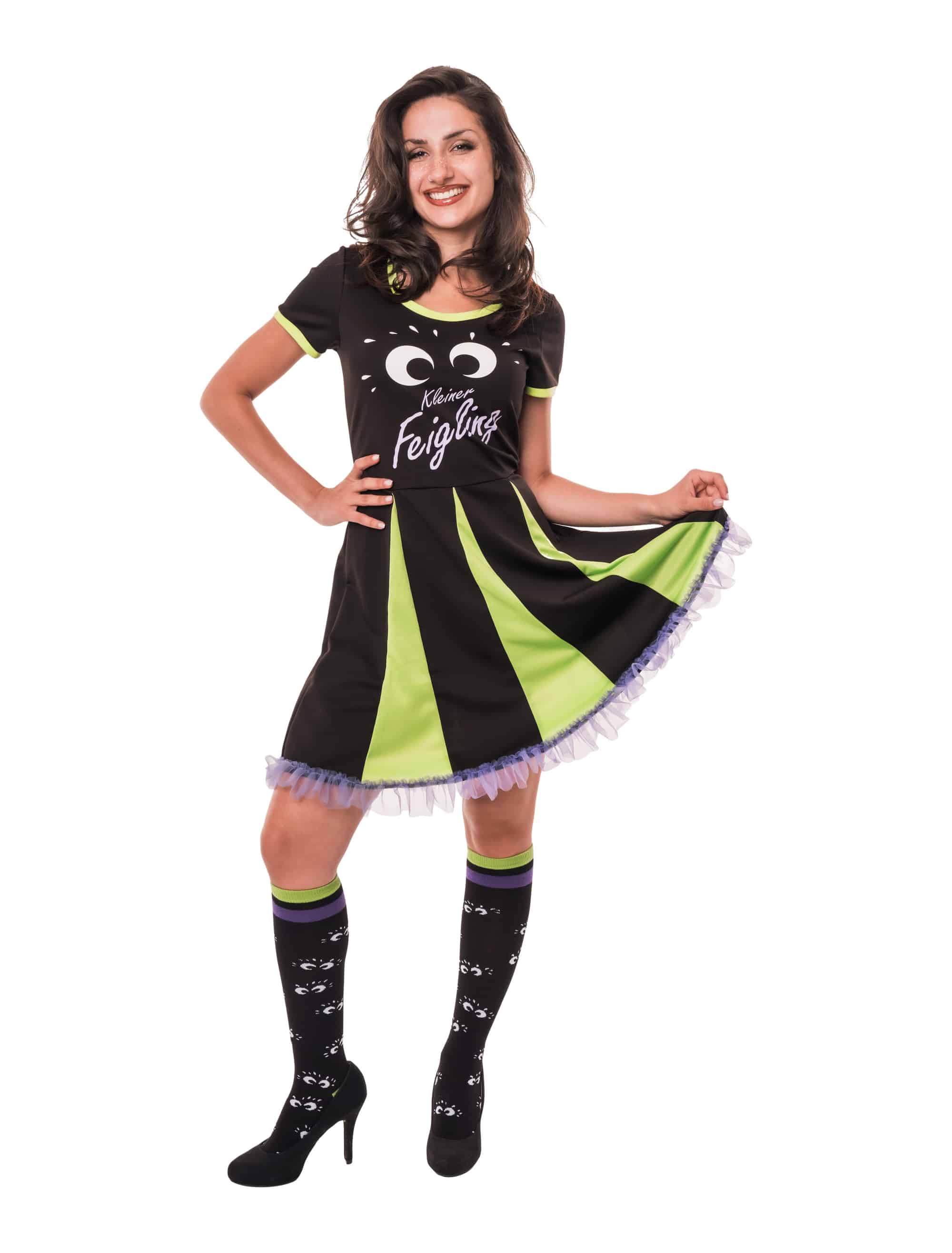 Kleid Kleiner Feigling Damen schwarz/grün 2XL/3XL