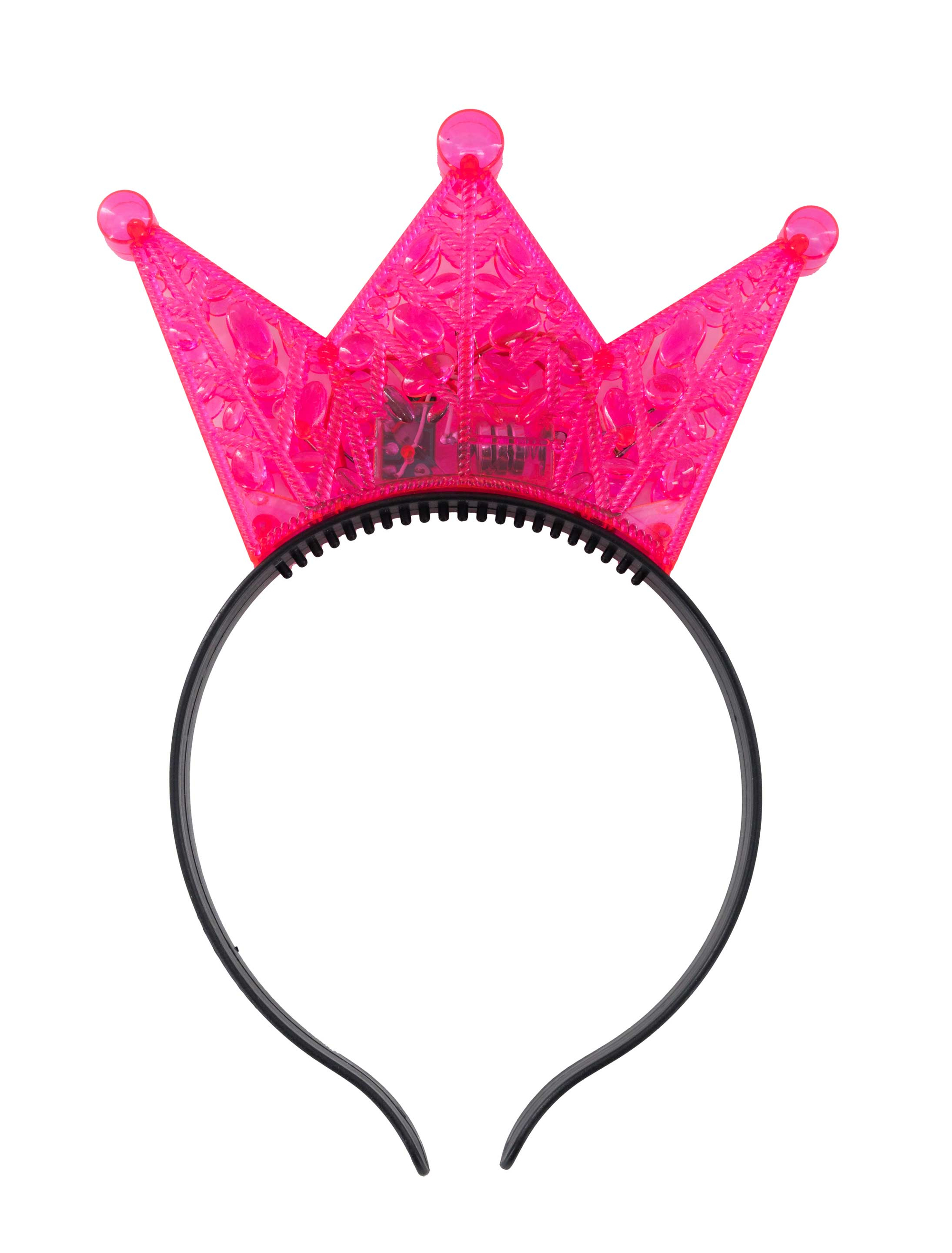 Haarreif LED Krone pink