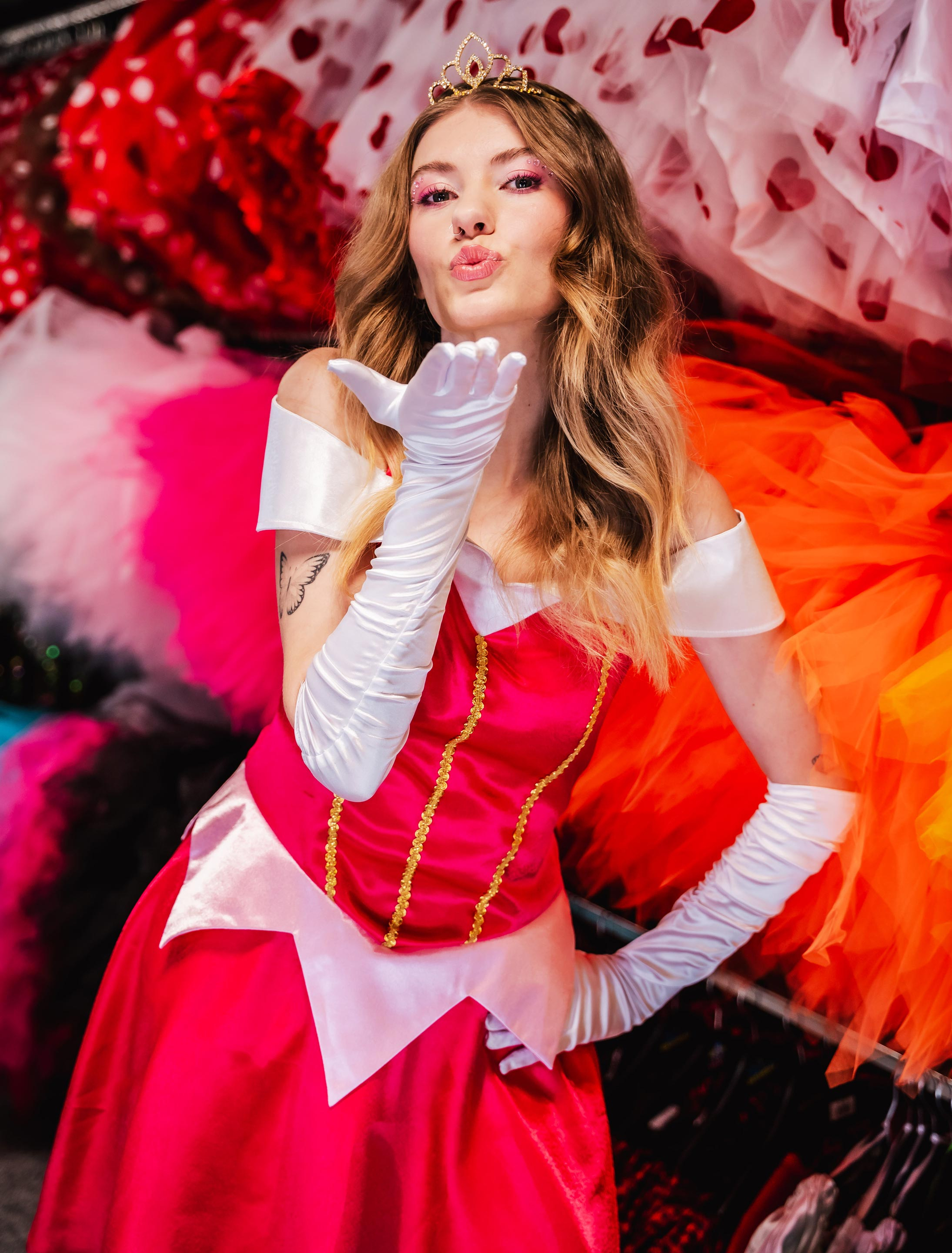 Kleid Prinzessin Märchen Damen rot XL