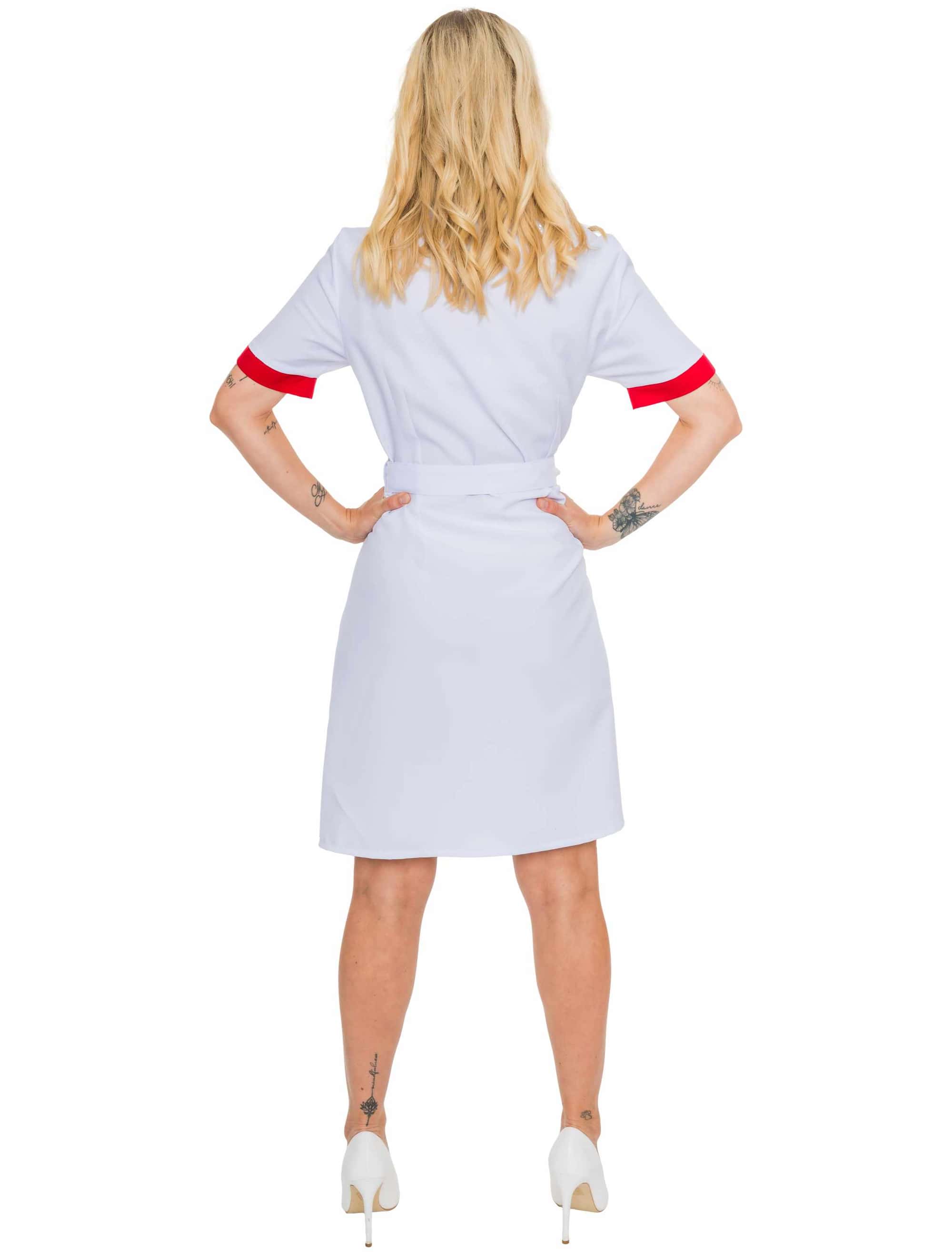 Kleid Krankenschwester Damen weiß S/M