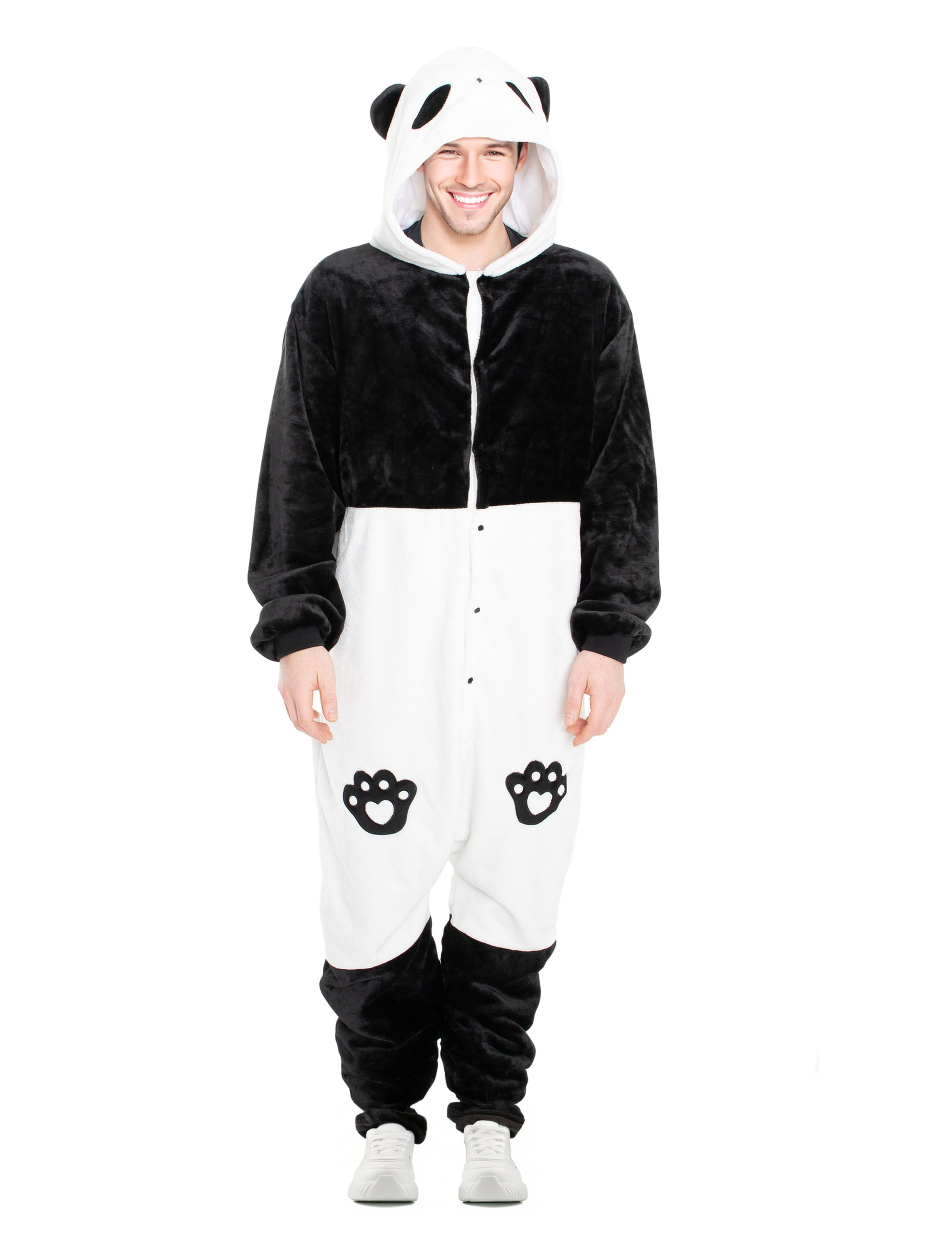 Overall Plüsch Panda Herren schwarz/weiß 50/52