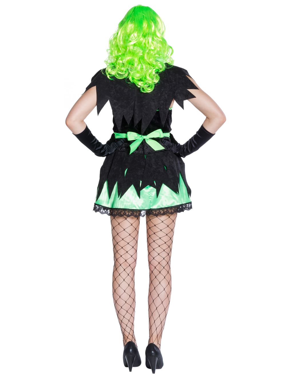 Kleid Hexe Damen schwarz/grün 42