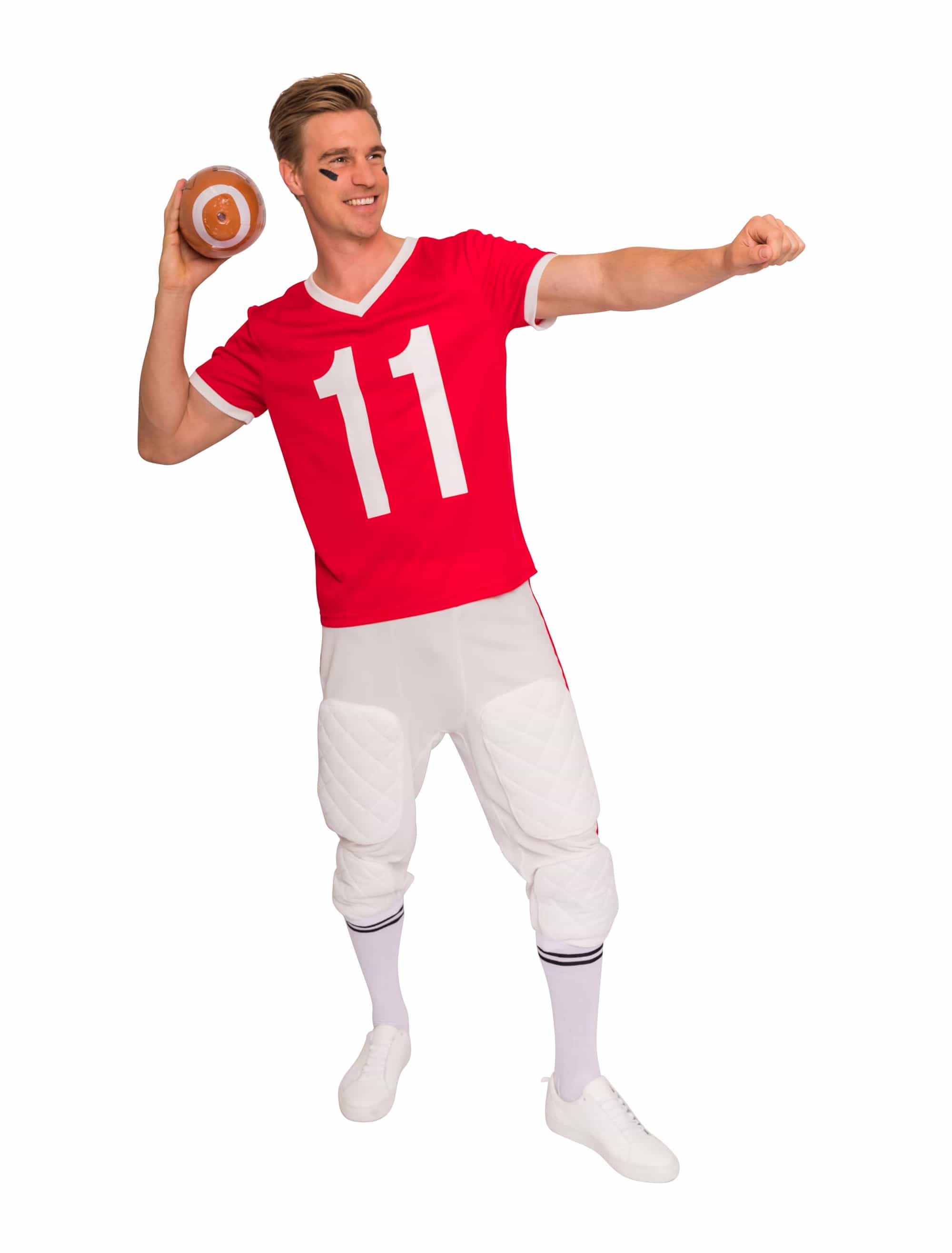 American Footballer 2-tlg. Herren rot/weiß S