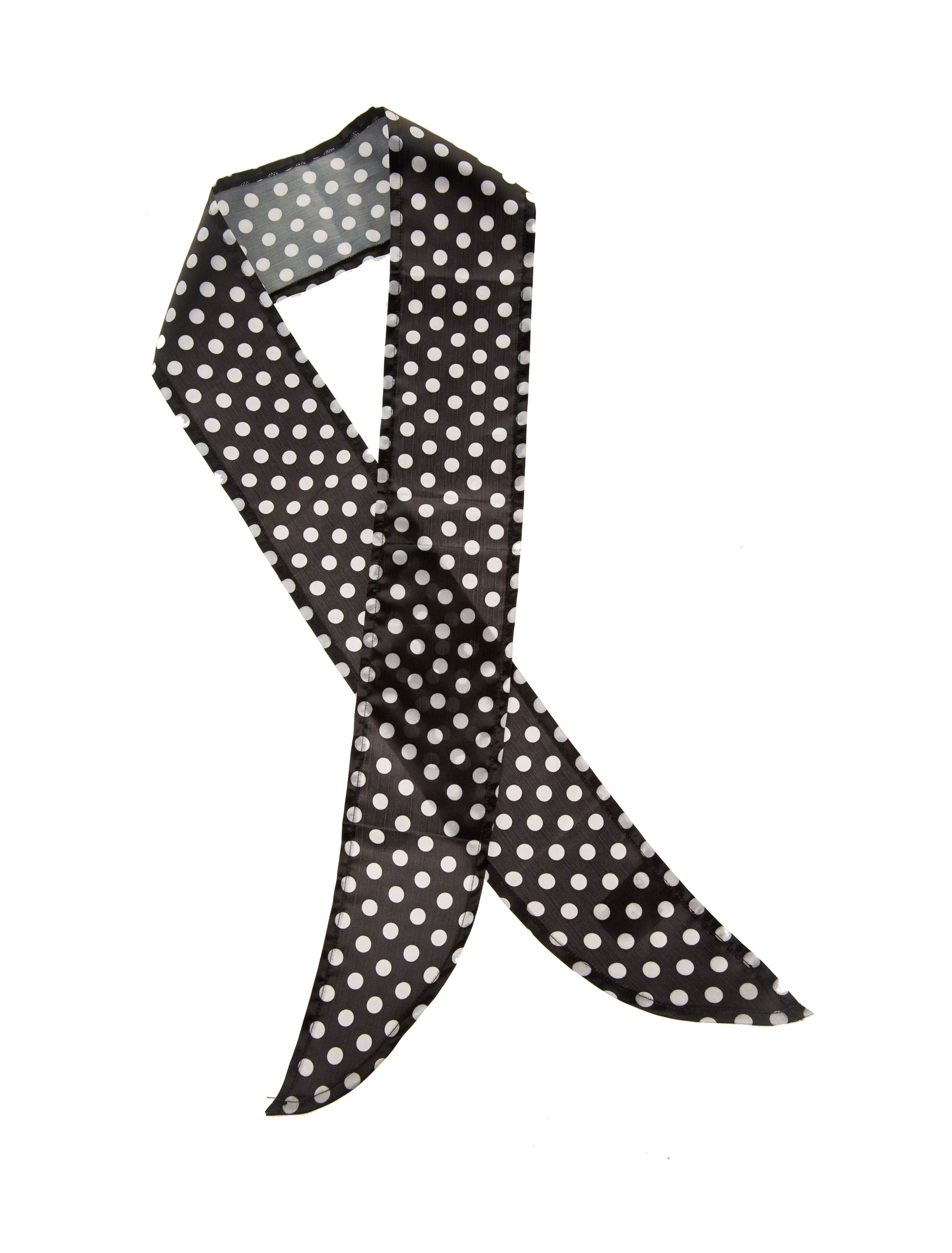 Haarband Satin mit Punkten Damen schwarz/weiß