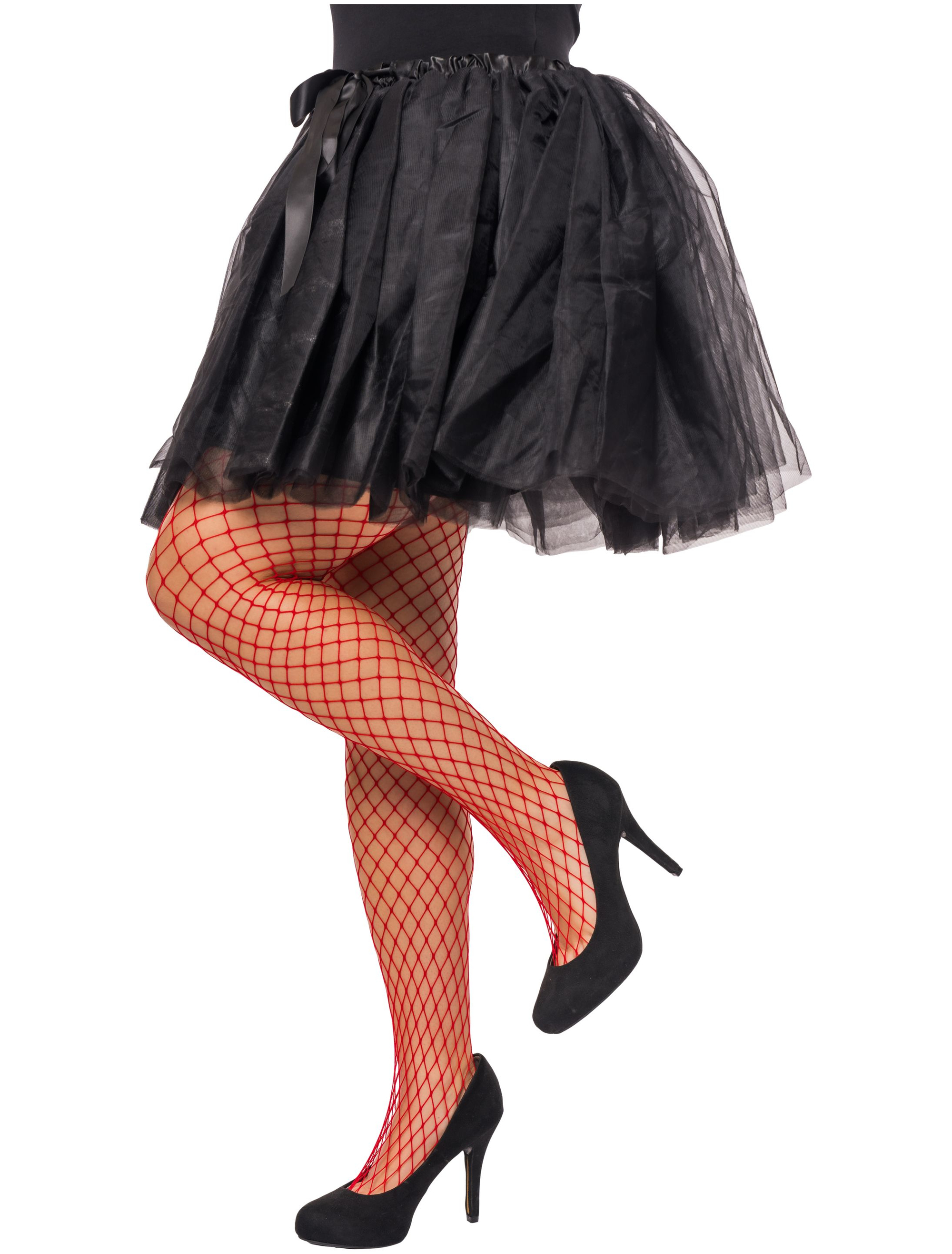 Netzstrumpfhose medium Damen rot L/XL