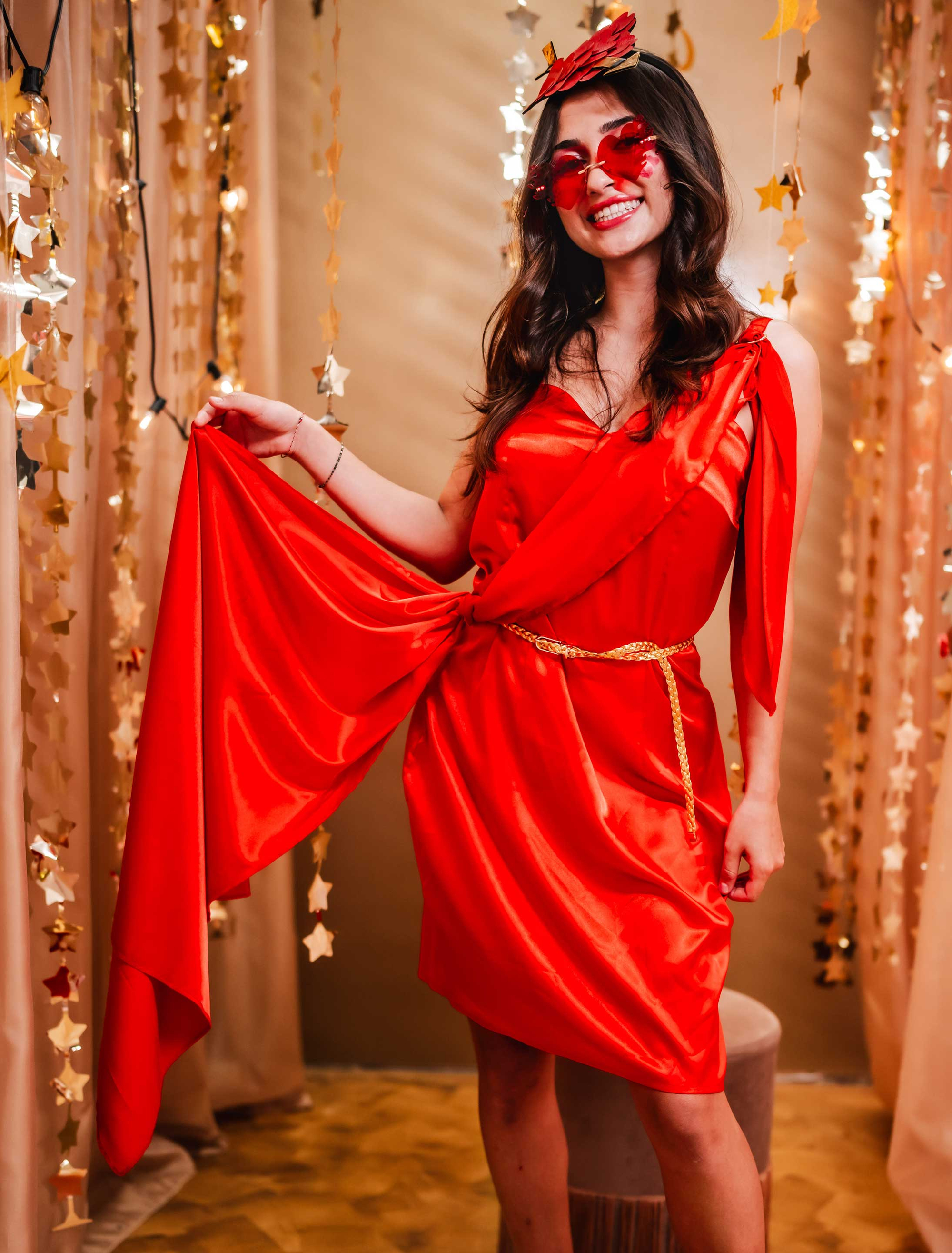 Kleid Amor 3-tlg. rot XS