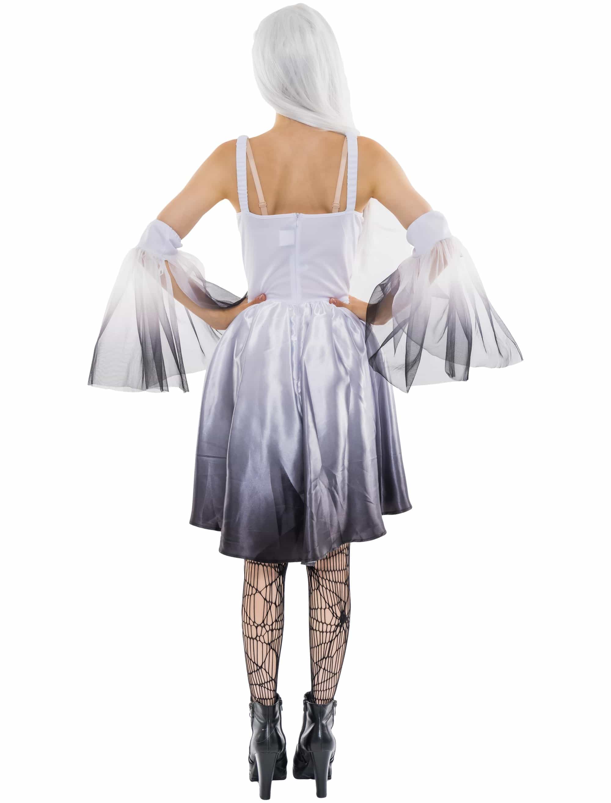 Kleid Engel Damen 3-tlg. schwarz/weiß S-M