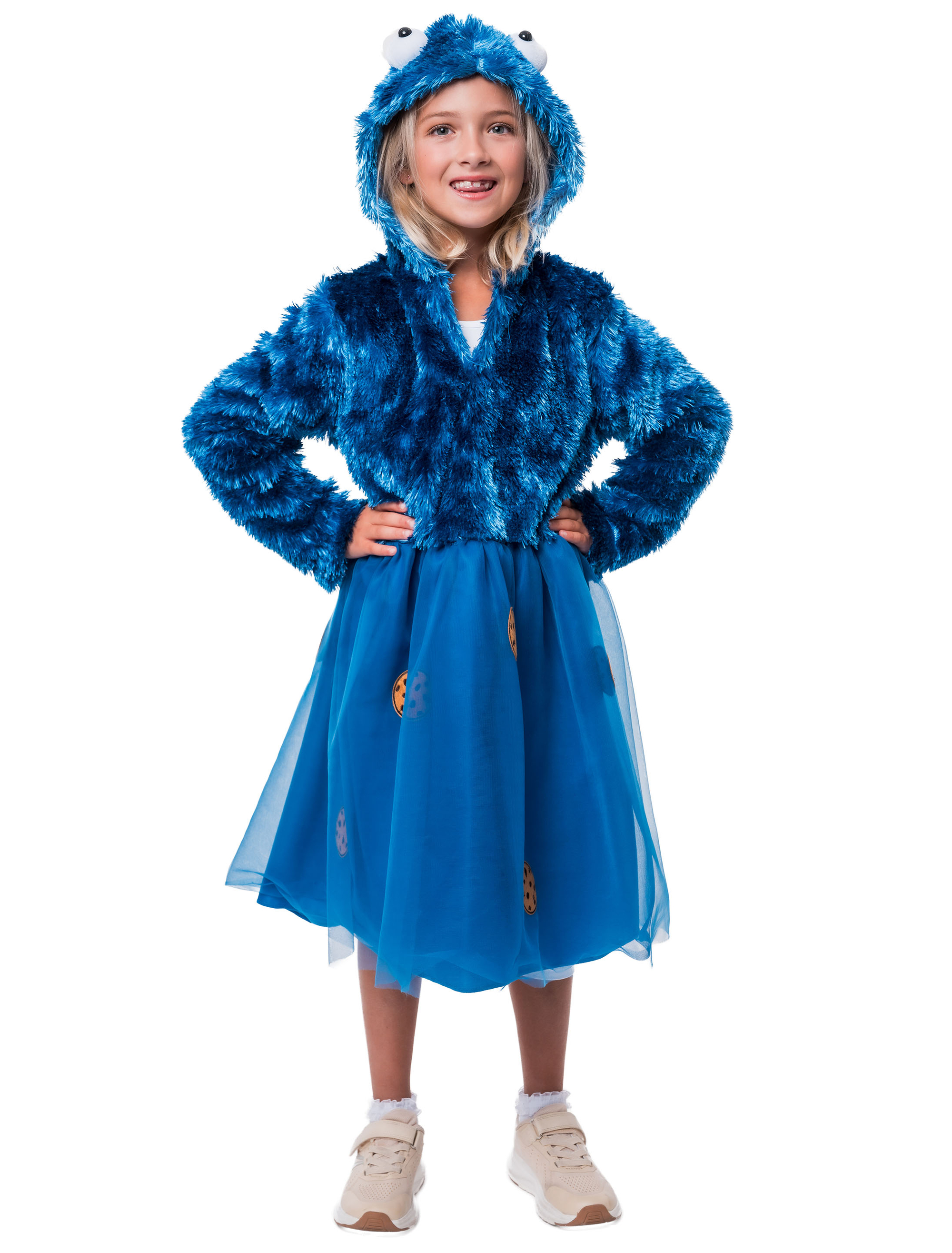 Kleid Krümelchen mit Kapuze Kinder blau 104/116