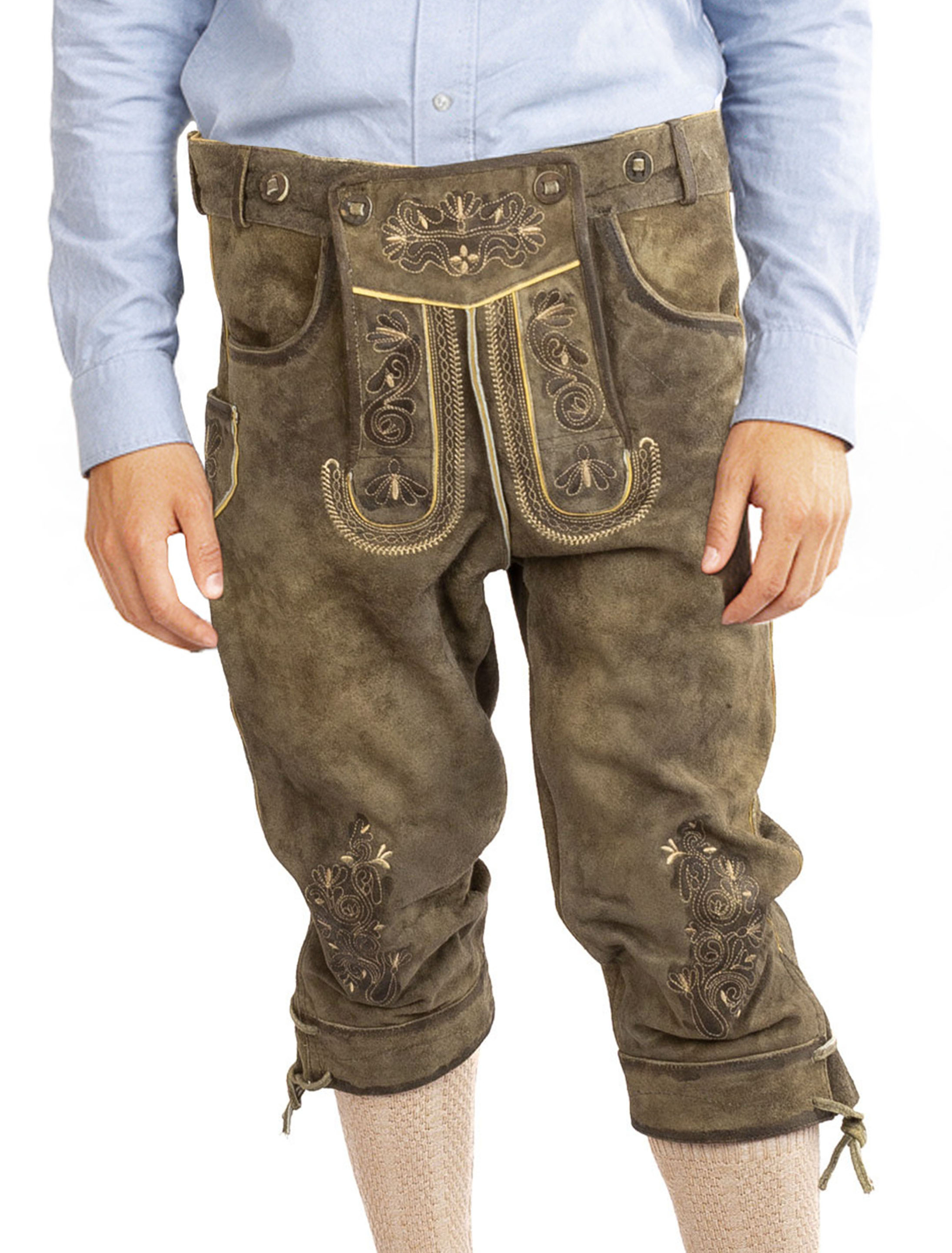 Lederhose Siegfried 3/4 lang Herren braun XL