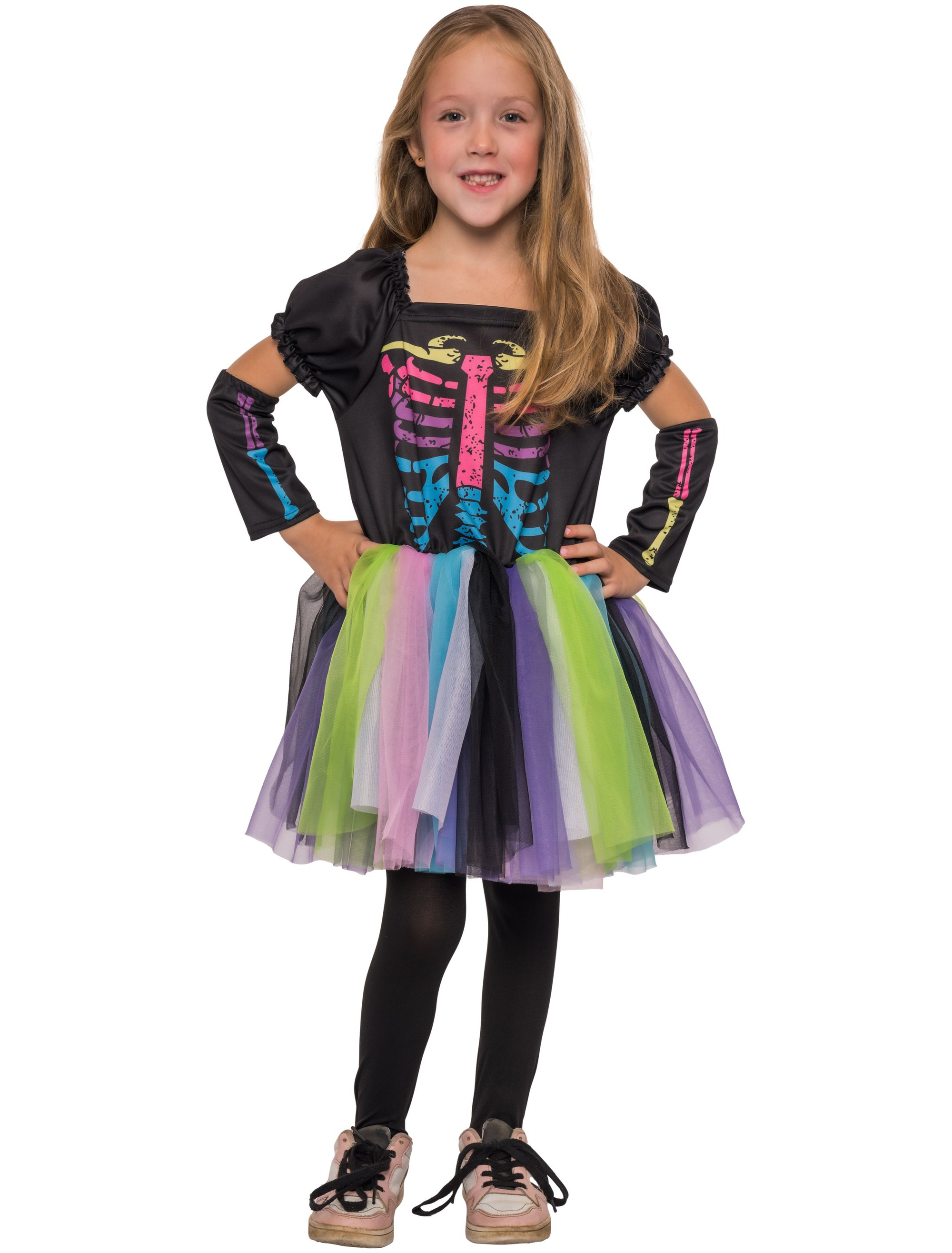 Kleid Skelett Tüllrock bunt 116/128