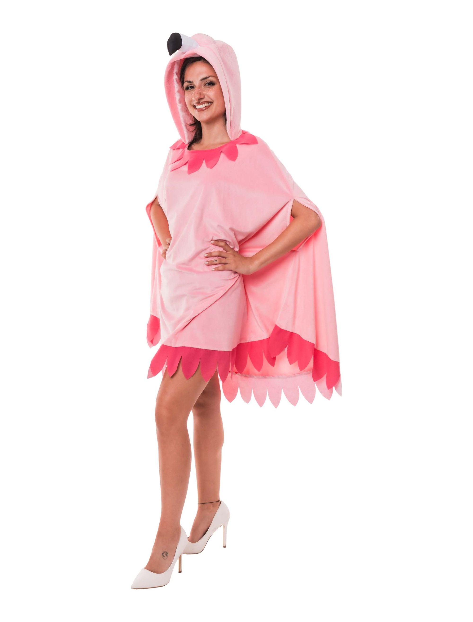 Poncho Flamingo rosa one size