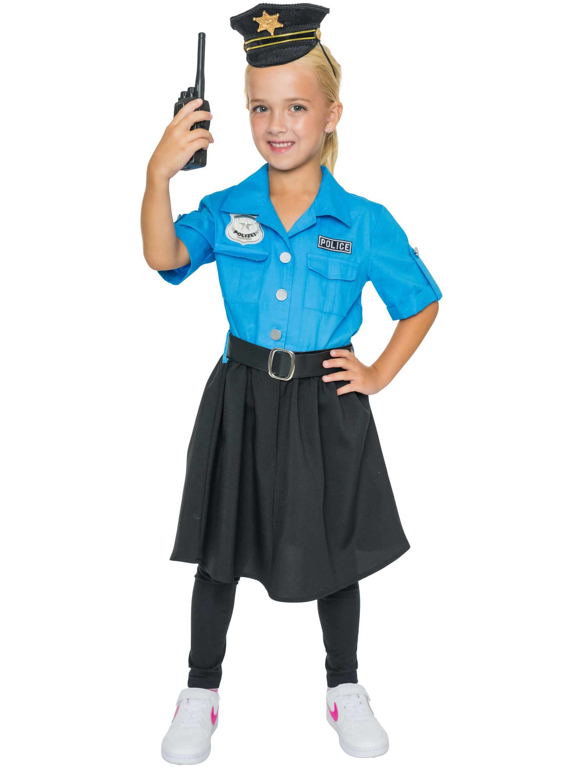 Kleid Cop Kinder blau/schwarz 128