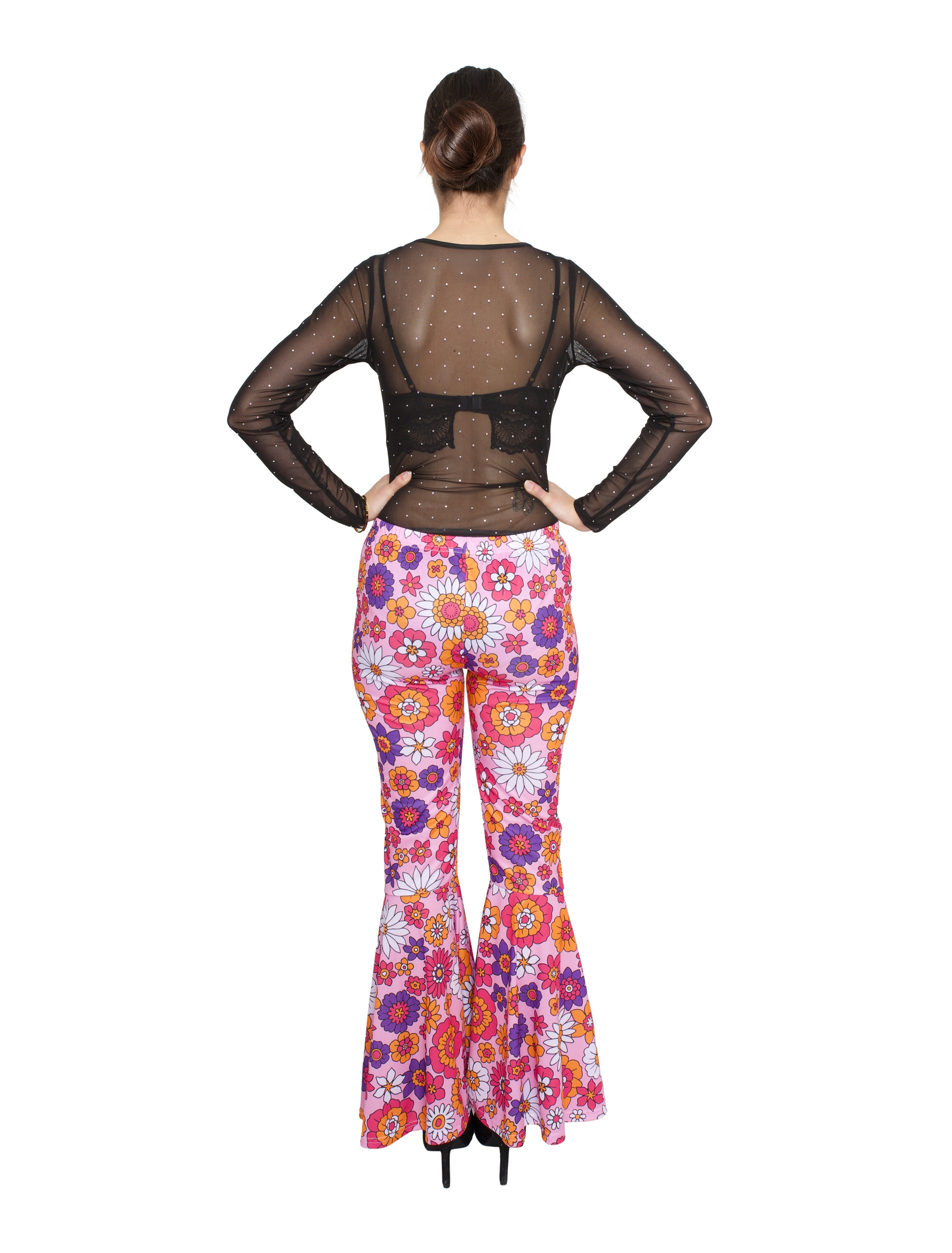 Schlaghose Blumen Damen bunt S/M