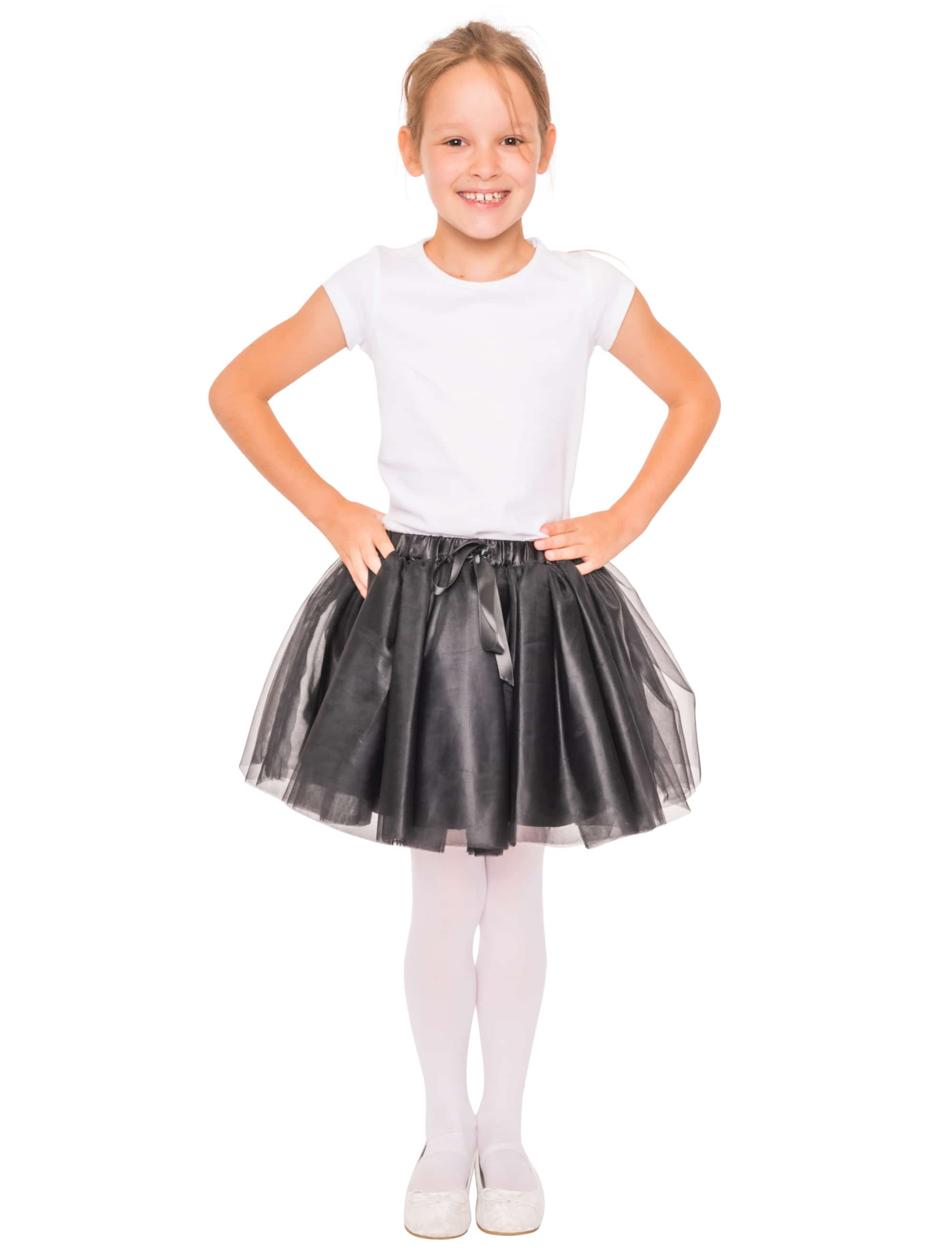 Tüllrock Mädchen schwarz one size
