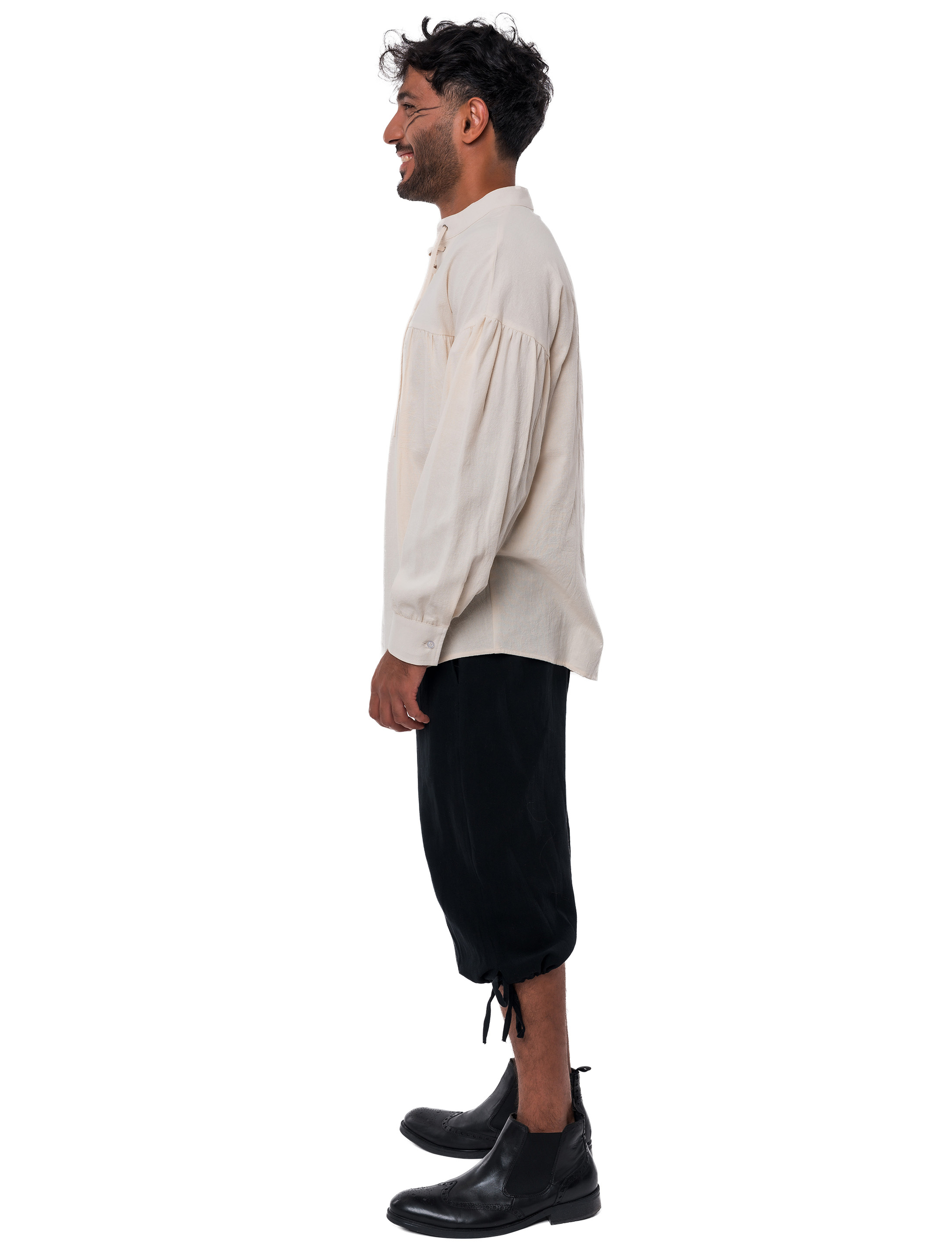 Hemd Pirat mit Schnürung Herren beige S/M