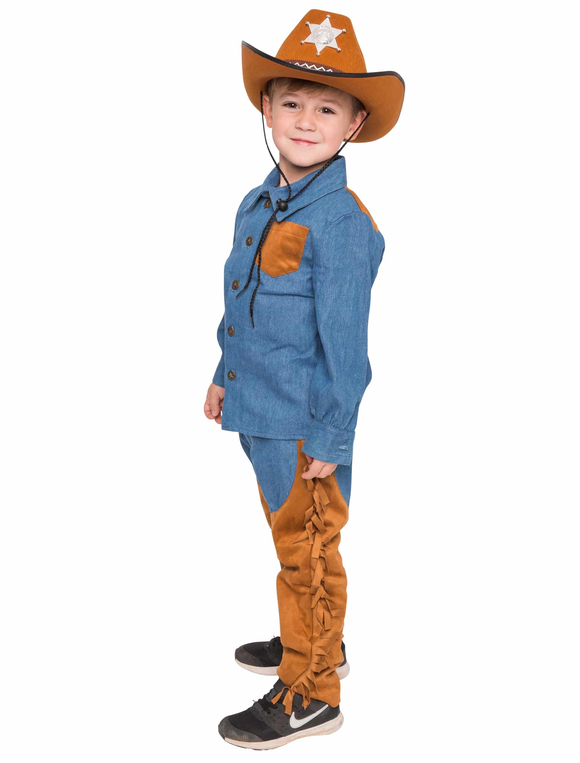 Hemd Cowboy Kinder dunkelblau 128