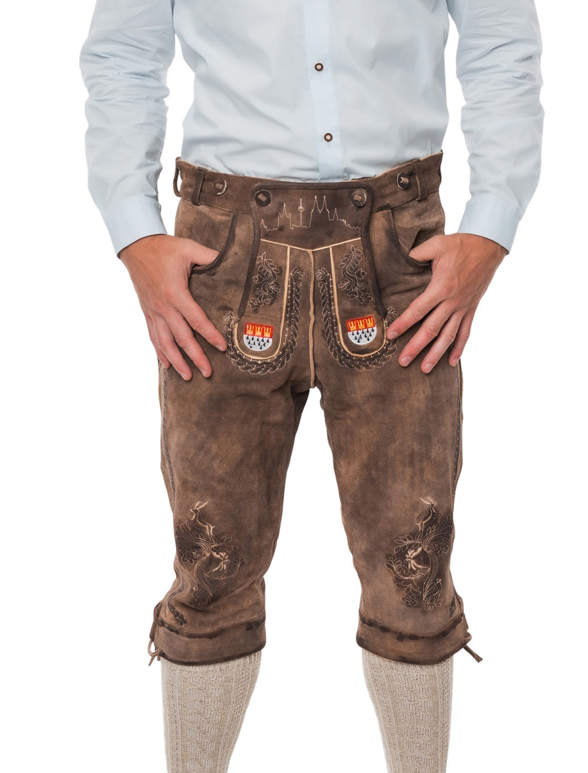 Lederhose Jupp 3/4 lang Herren braun S