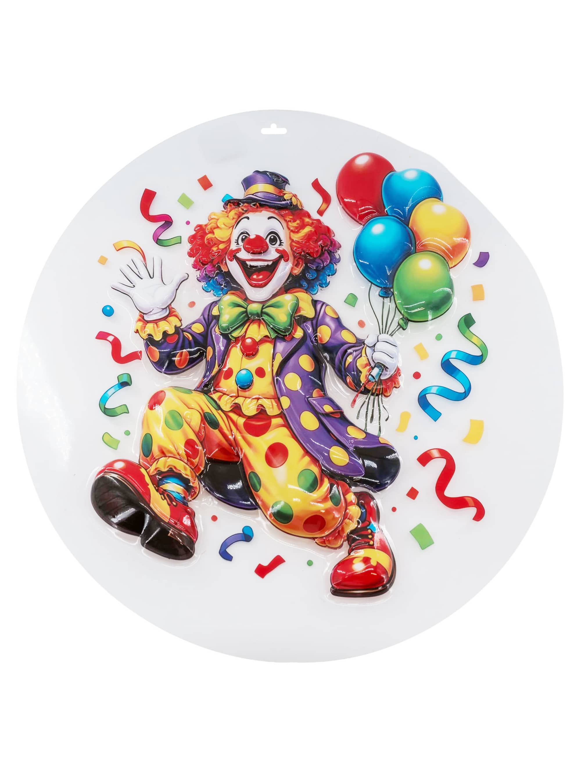 Wanddeko Clown mit Ballons 60cm bunt