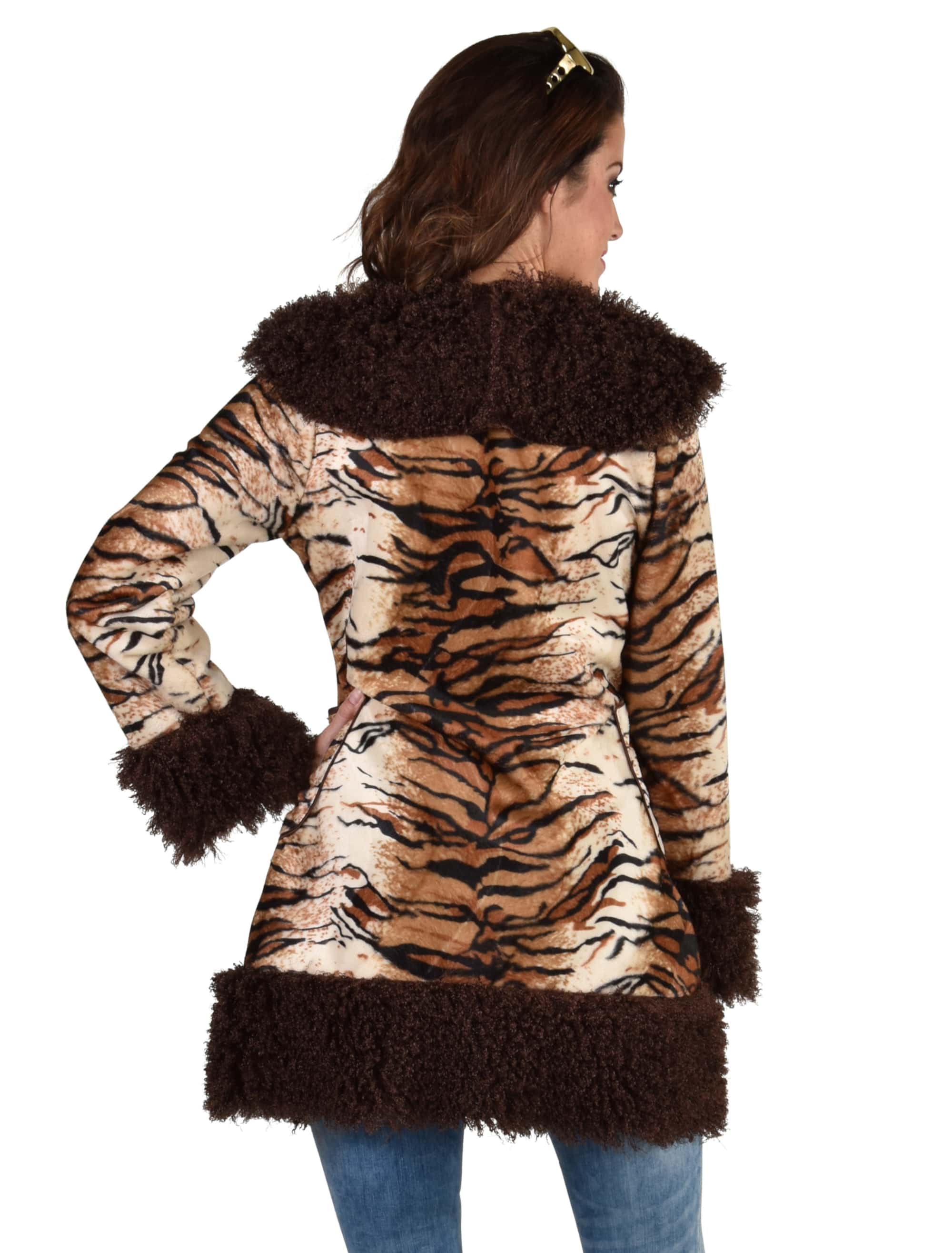 Jacke Tigermuster Damen braun S