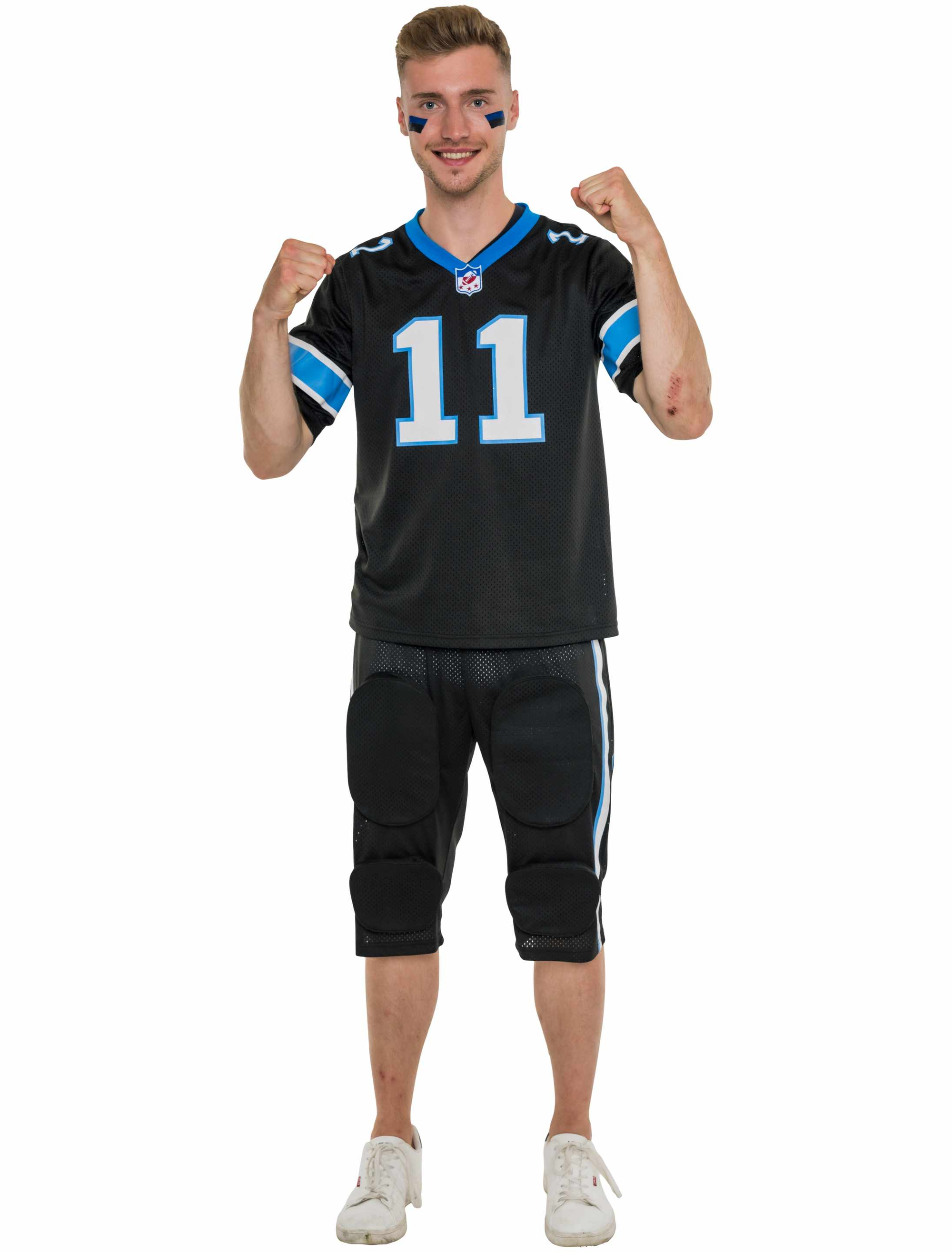 Kostüm Football 2-tlg. Herren schwarz/blau L/XL